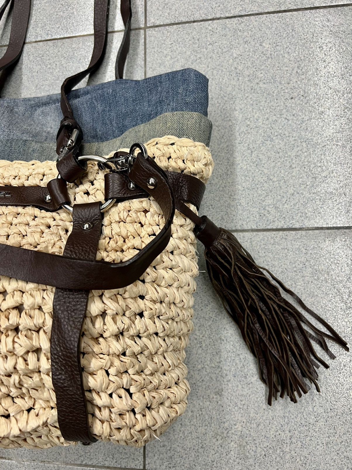 Diesel Diesel Tassel Detail Straw 2 Way Shoulder Bag Size ONE SIZE - 5 Thumbnail
