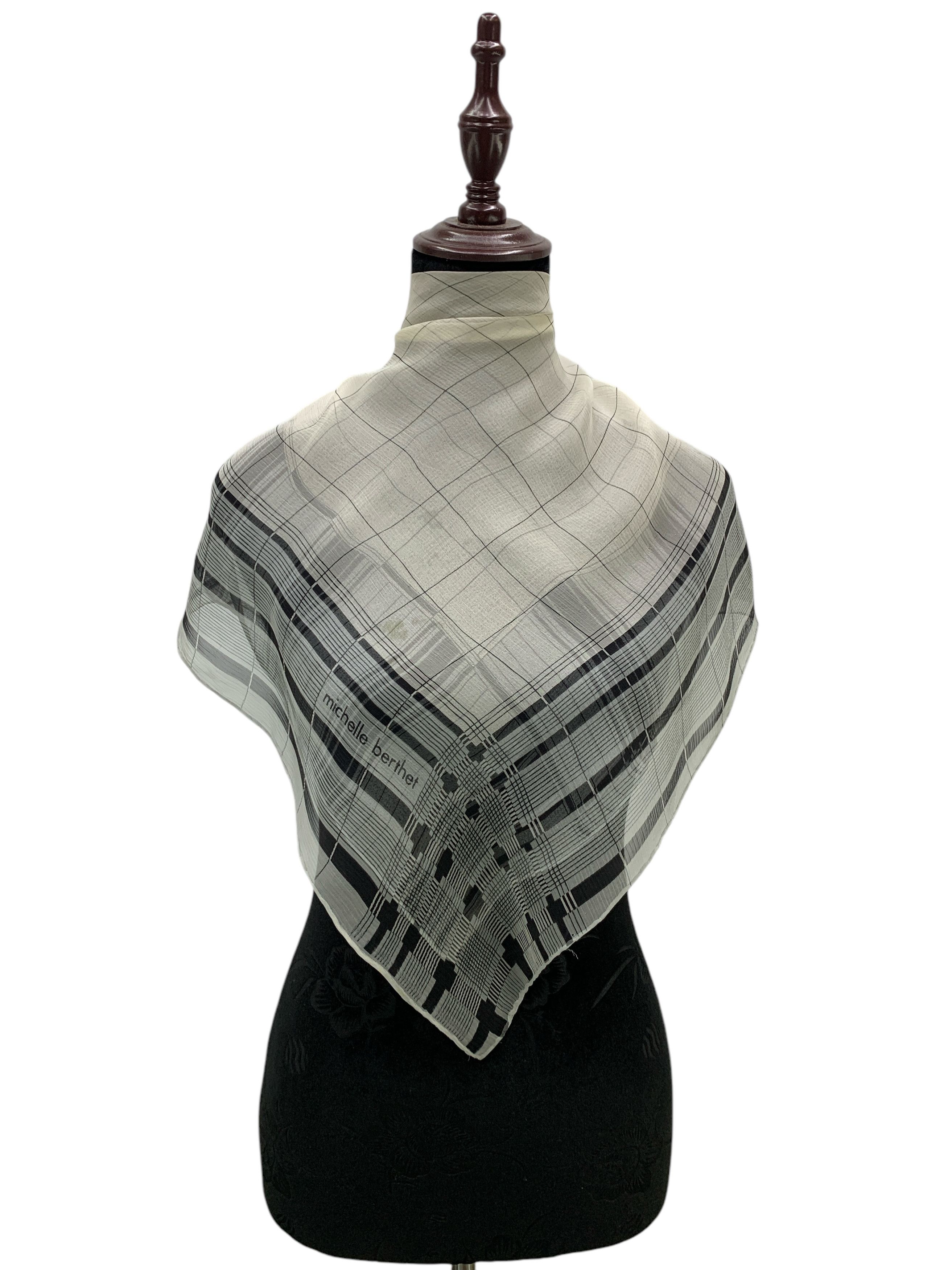 Designer × Vintage Vintage Michelle Berthet Scarf Neckwear - SCA2142 Size ONE SIZE - 1 Thumbnail