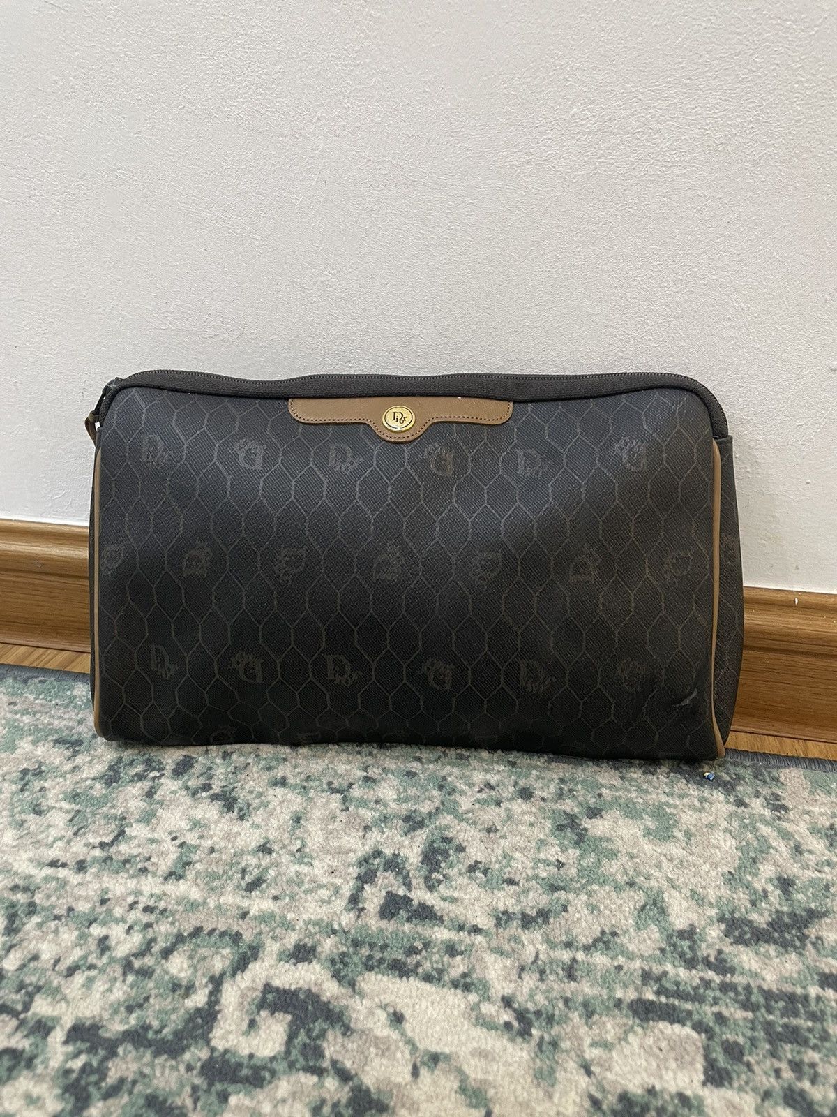 Dior 1990 - Dior Honey Comb Monogram Leather Clutch Bag Size ONE SIZE - 4 Thumbnail
