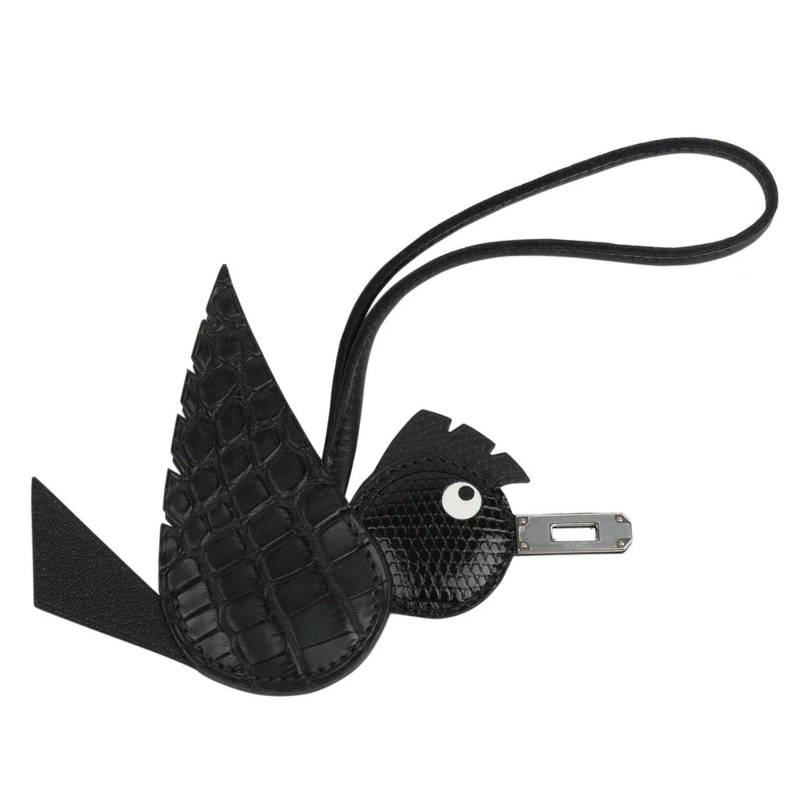 Hermes Hermes Birdy Birdie Black Alligator Lizard Chevre Bag Charm Size ONE SIZE - 3 Thumbnail