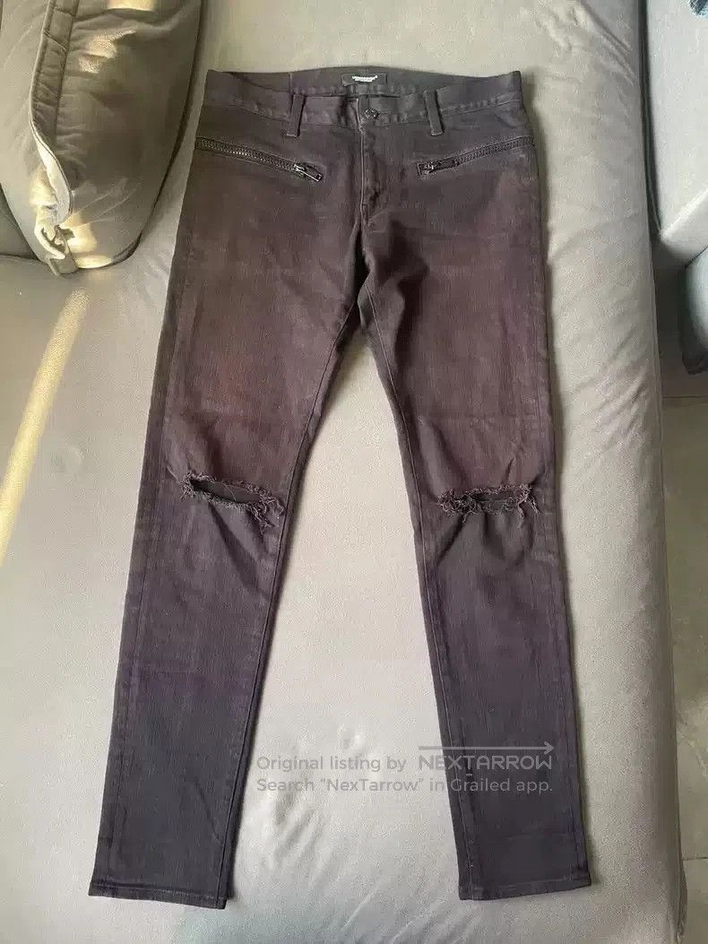 Undercover UNDERCOVER 18SS knee knife destroys slogan slim-fit punk je Size US 34 / EU 50 - 2 Thumbnail