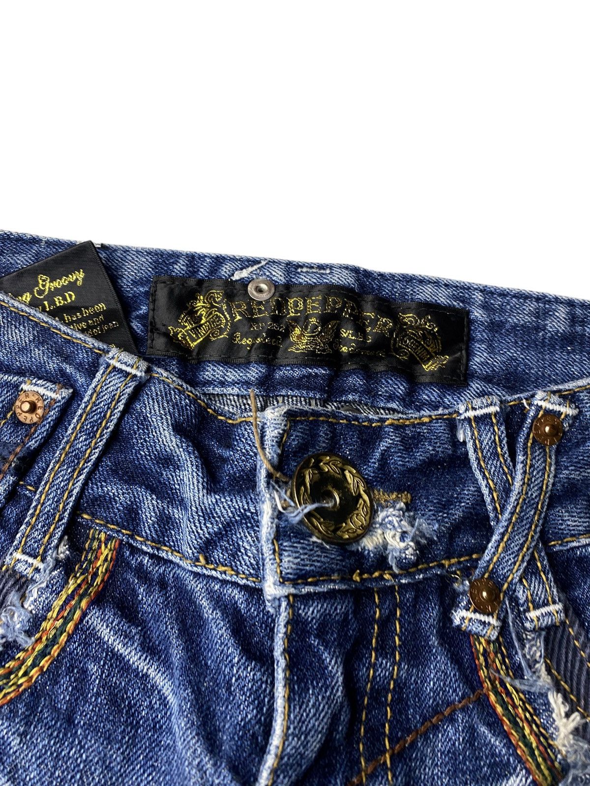 If Six Was Nine 2000's Red Pepper Ethnic Flared Jeans Size US 26 / EU 42 - 6 Thumbnail