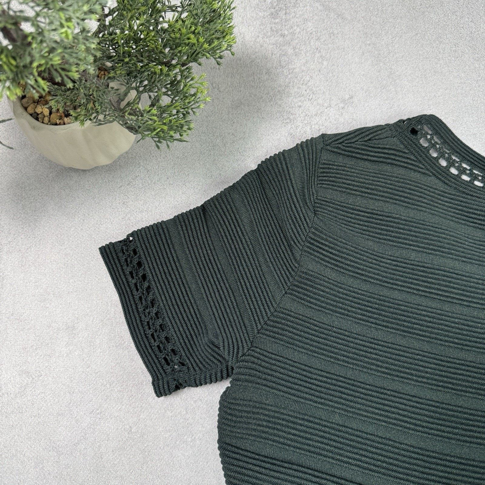 Sandro Sandro Kady A-line Dress With Eyelet Detail Size Green Mini Size XS / US 0-2 / IT 36-38 - 14 Thumbnail