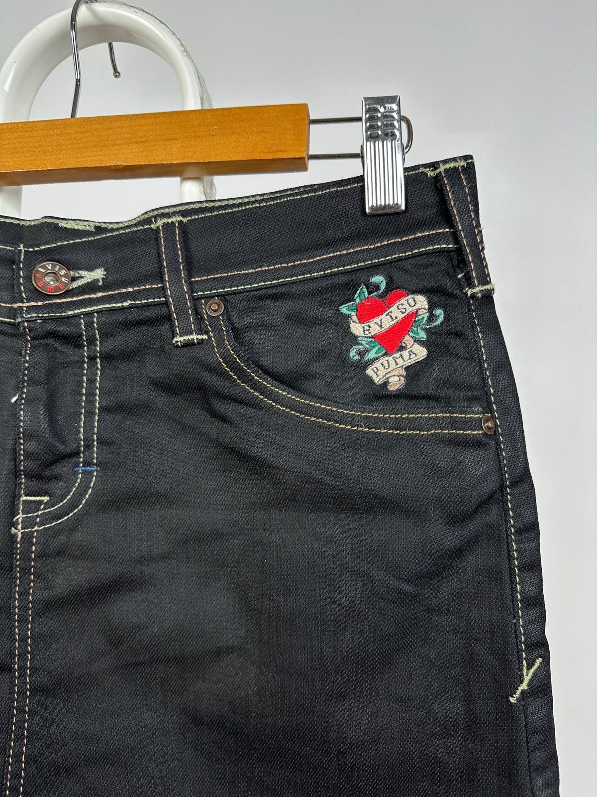 Evisu Vintage Evisu x Puma Y2K Black Mini Skirt Size 28" / US 6 / IT 42 - 7 Thumbnail