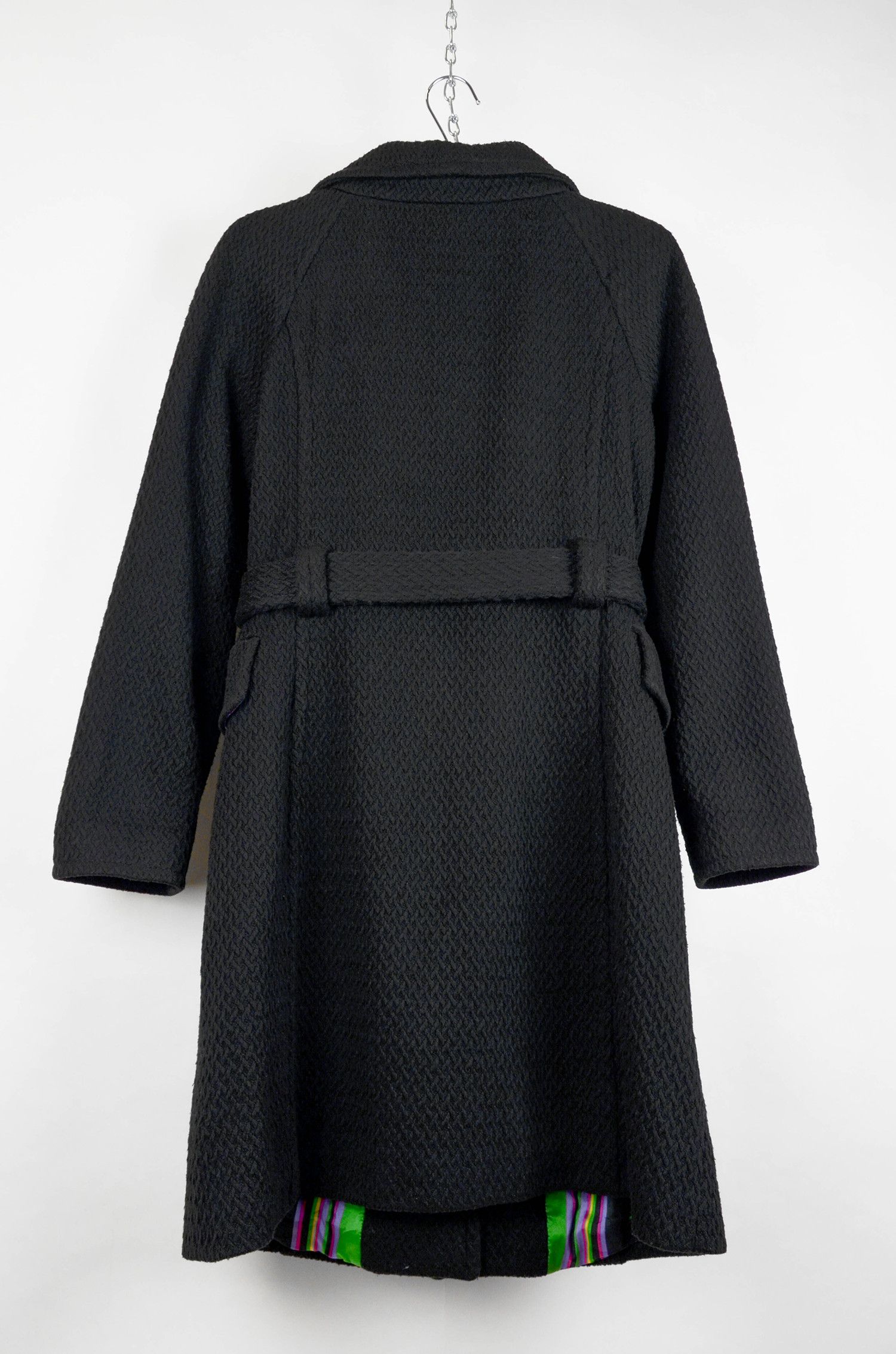 Dolce & Gabbana Dolce & Gabbana Vintage Black Wool Blend Overcoat – Size M Size S / US 4 / IT 40 - 2 Thumbnail