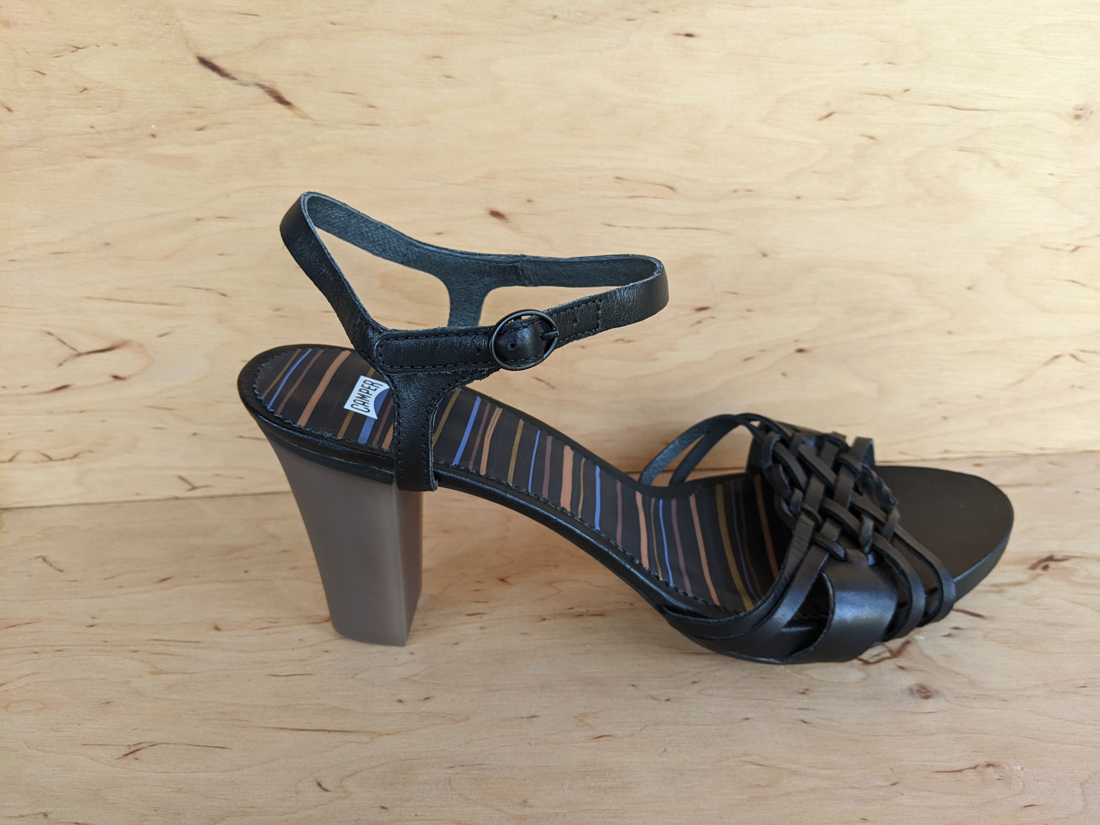 Camper Camper Womens Heels Shoes Ariadna Black Prada Dior Sandals Size US 8.5 / IT 38.5 - 2 Thumbnail