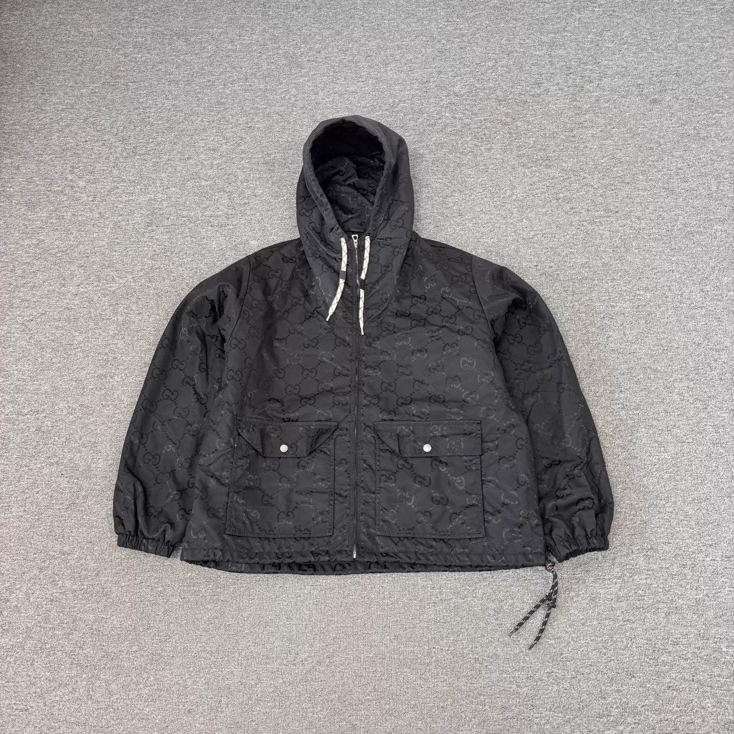 Gucci Gucci GG Supreme monogram black hooded jacket Size US M / EU 48-50 / 2 - 1 Thumbnail