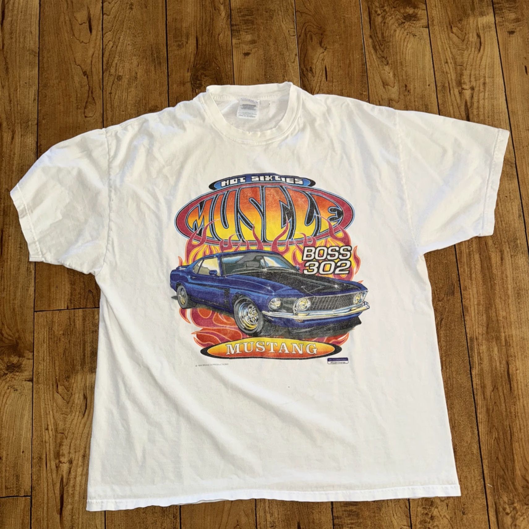 Vintage VINTAGE Mustang T-Shirt White XL Mens 1999 Muscle Car 23x28 Size US XL / EU 56 / 4 - 2 Thumbnail
