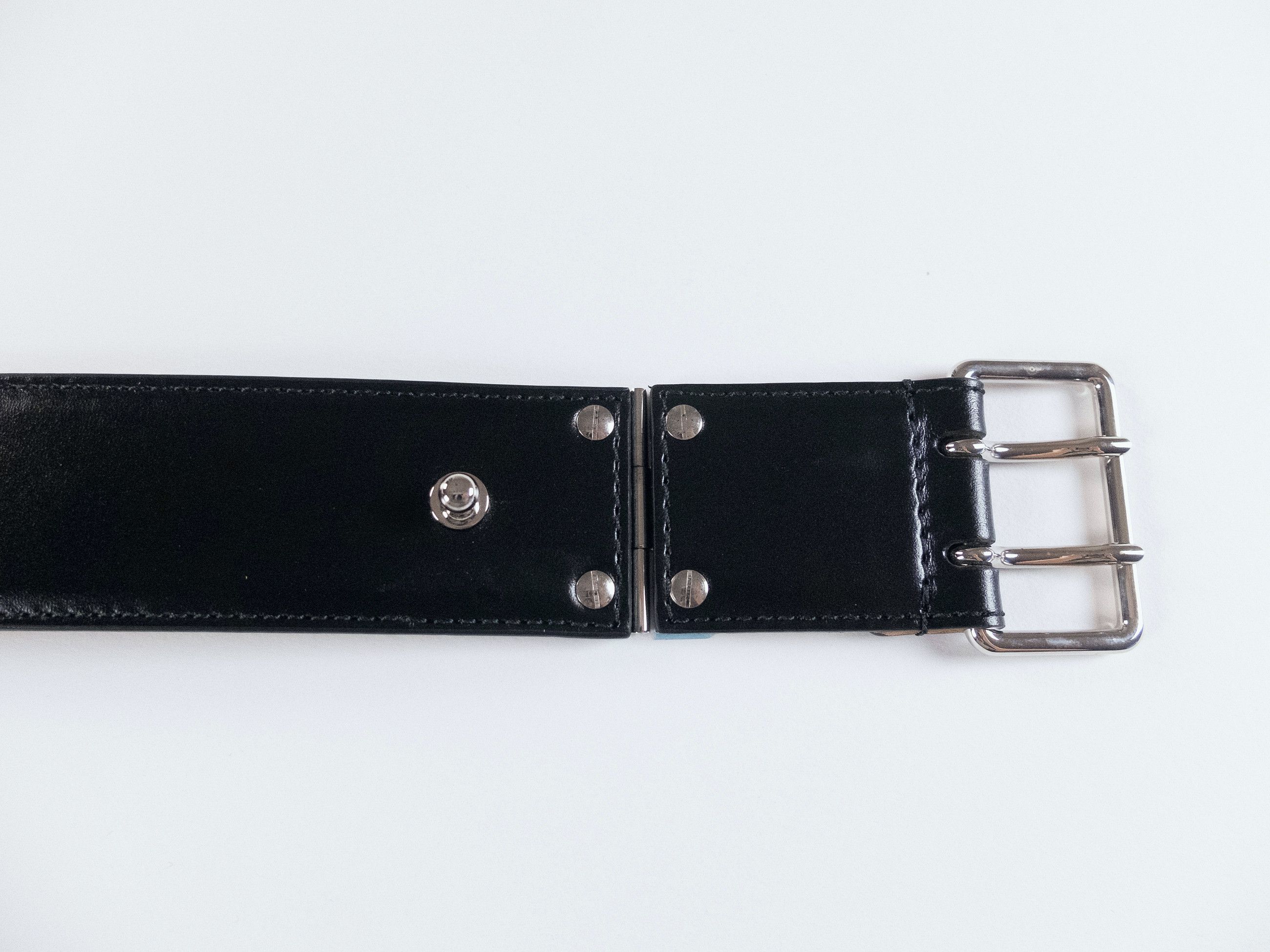 Alexander McQueen ALEXANDER MCQUEEN black leather military belt Size 90 q Size 34 - 6 Thumbnail