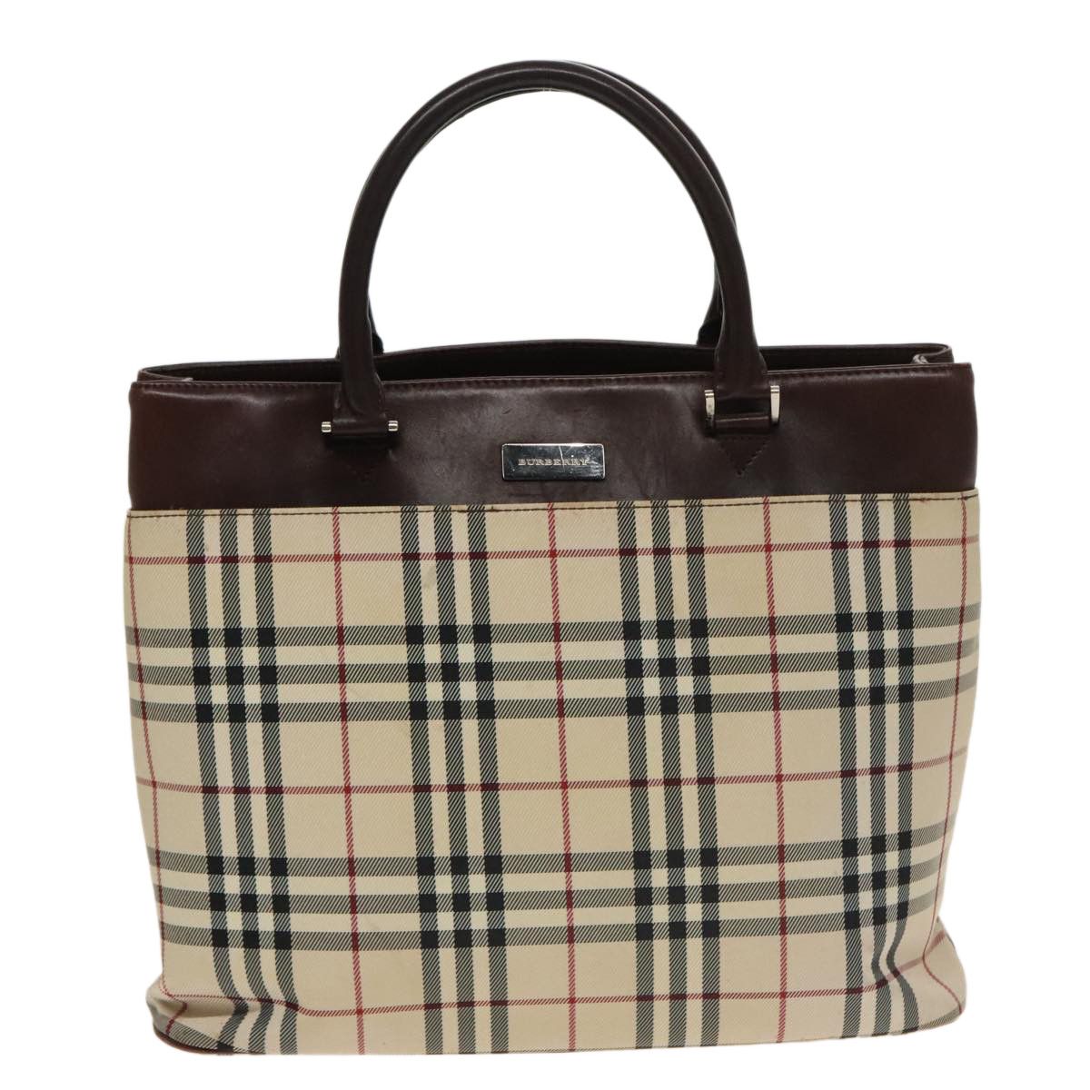 Burberry Nova Check Beige Canvas Tote Bag (Pre-Owned) Size ONE SIZE - 1 Thumbnail