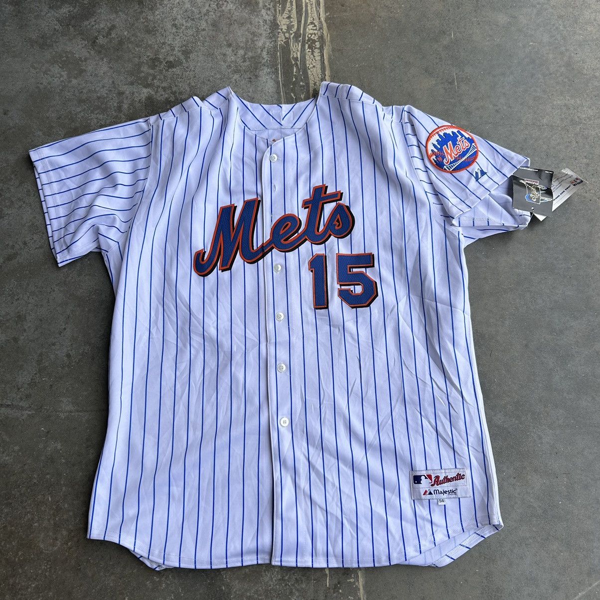 Image of Majestic x Mlb Y2K Carlos Beltran Pro Cut New York Mets Pinstripe Jersey in White, Men's (Size XL)