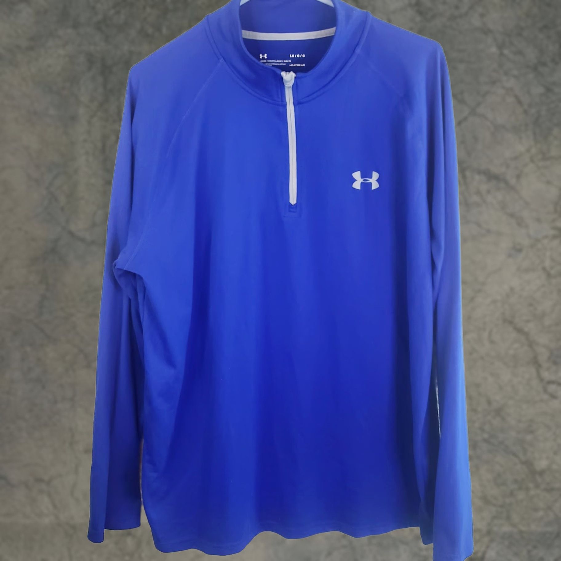 Under Armour Under Armour HeatGear Shirt Mens Large Blue Long Sleeve 1/4 Zip Mock Neck Activewear Pullover Size US L / EU 52-54 / 3 - 1 Thumbnail