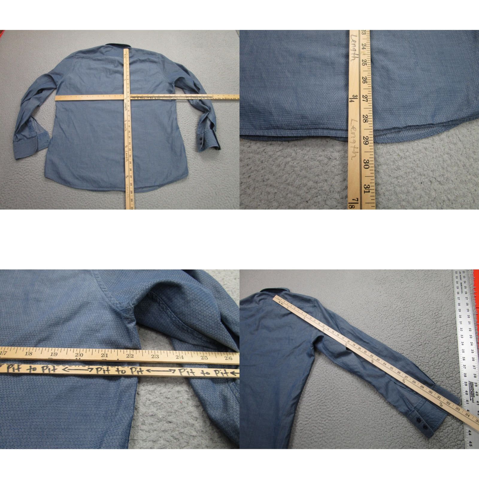 Hugo Boss Hugo Boss Shirt Mens Large Blue Regular Fit Lukas_1F Geometric Dress Long Sleeve Size 42R - 9 Thumbnail