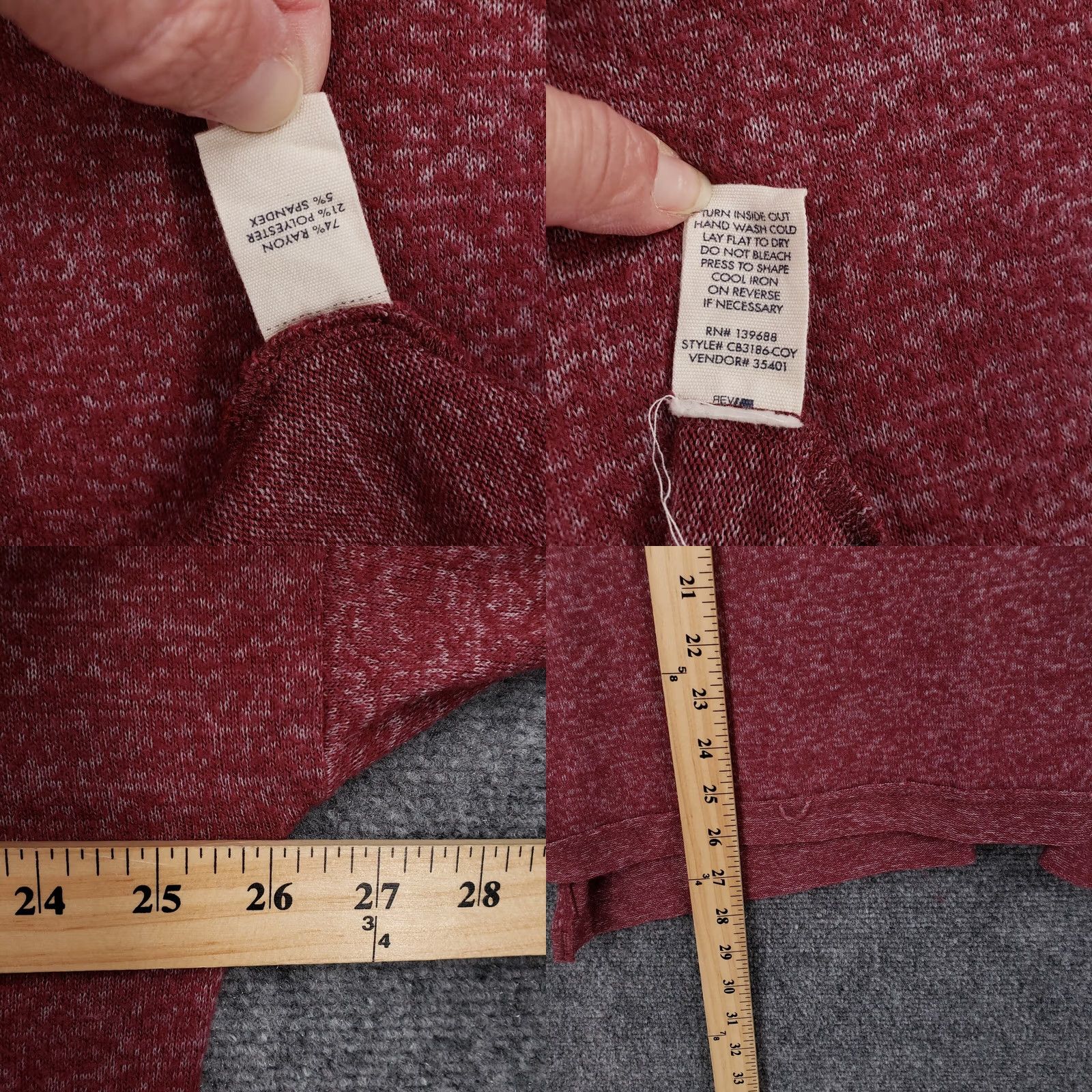 Vintage BKE Sweater Mens XS Red Pull Over High Neck Knit Rayon Back Zip Size US XS / EU 42 / 0 - 8 Thumbnail