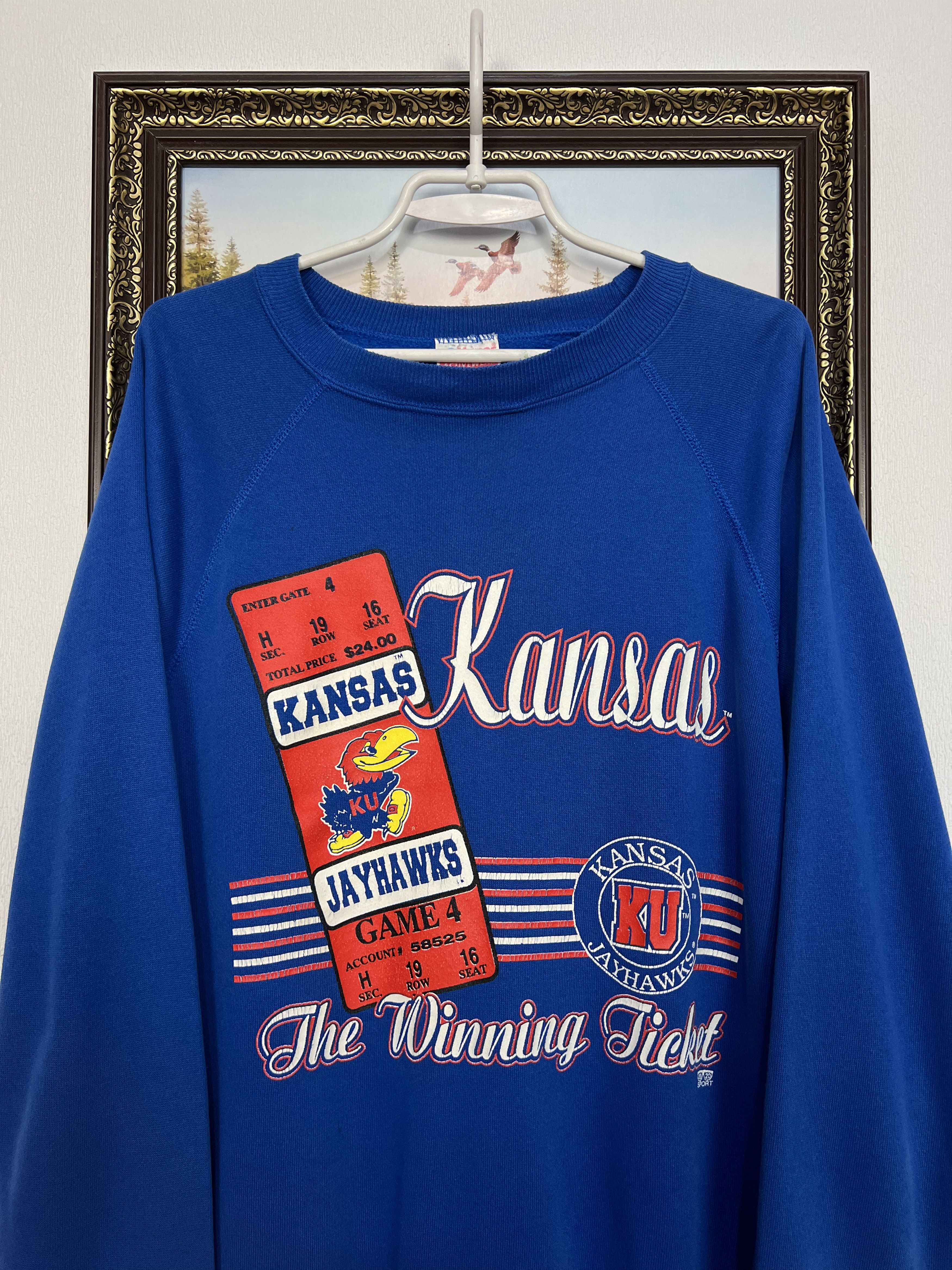 Vintage Vintage Kansas Jayhawks KU Sweatshirt Crewneck Over Print Size US XL / EU 56 / 4 - 2 Thumbnail