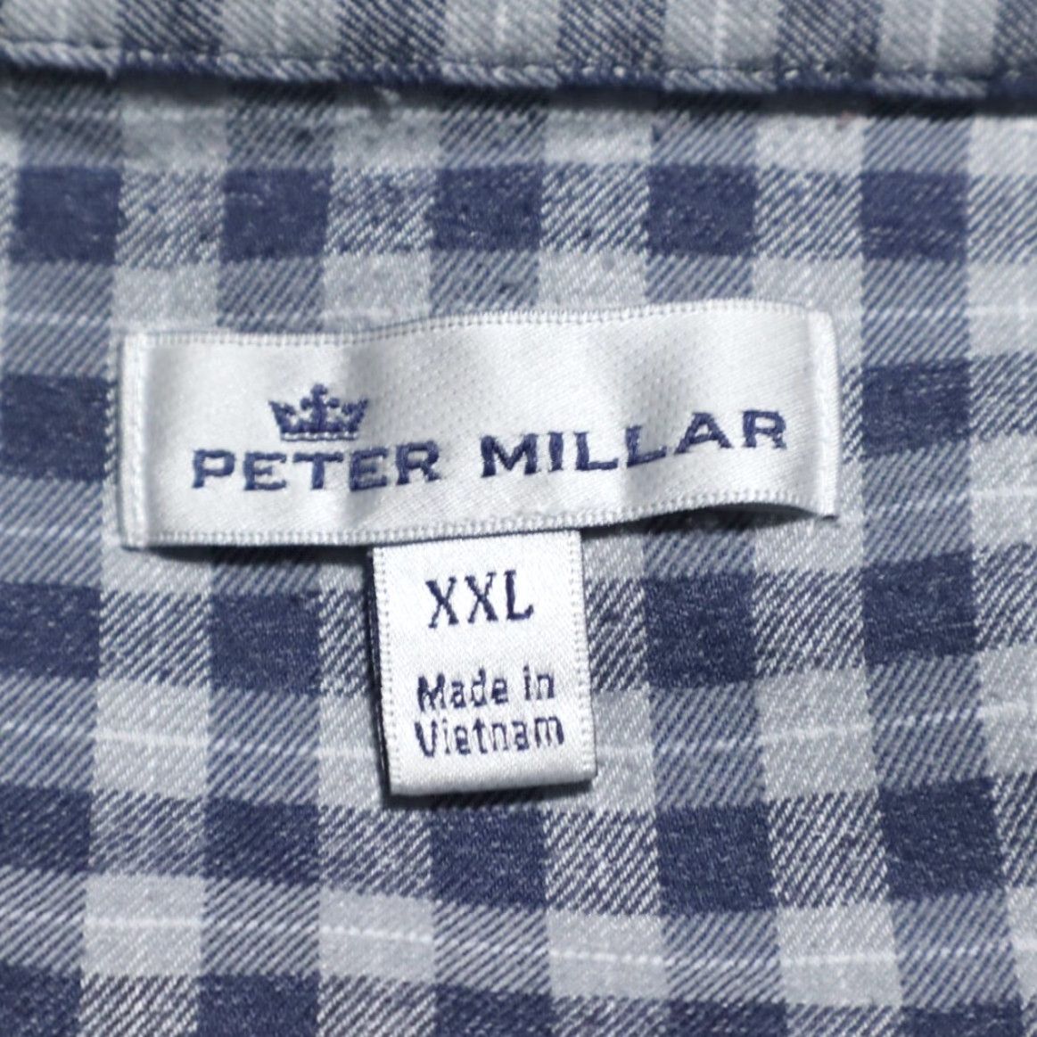 Peter Millar Peter Millar Betts Performance Flannel Check Button Down Shirt Navy Men's 2XL Size US XXL / EU 58 / 5 - 5 Thumbnail
