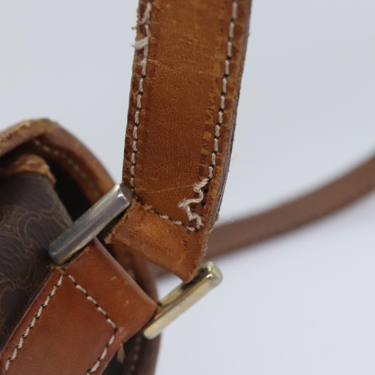Celine CELINE Macadam Canvas Shoulder Bag Pvc Leather Brown Gold Size ONE SIZE - 10 Thumbnail