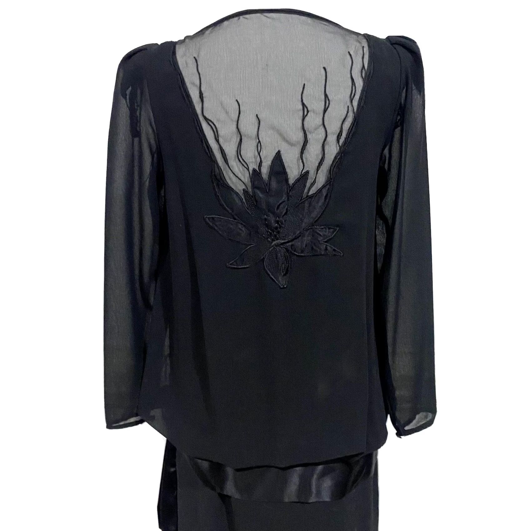 Diane von Furstenberg Diane von Furstenberg Black Dress Vintage 80s 90s Drop Waist Shift Long Sleeve 6 Dress Womens Size M / US 6-8 / IT 42-44 - 7 Thumbnail