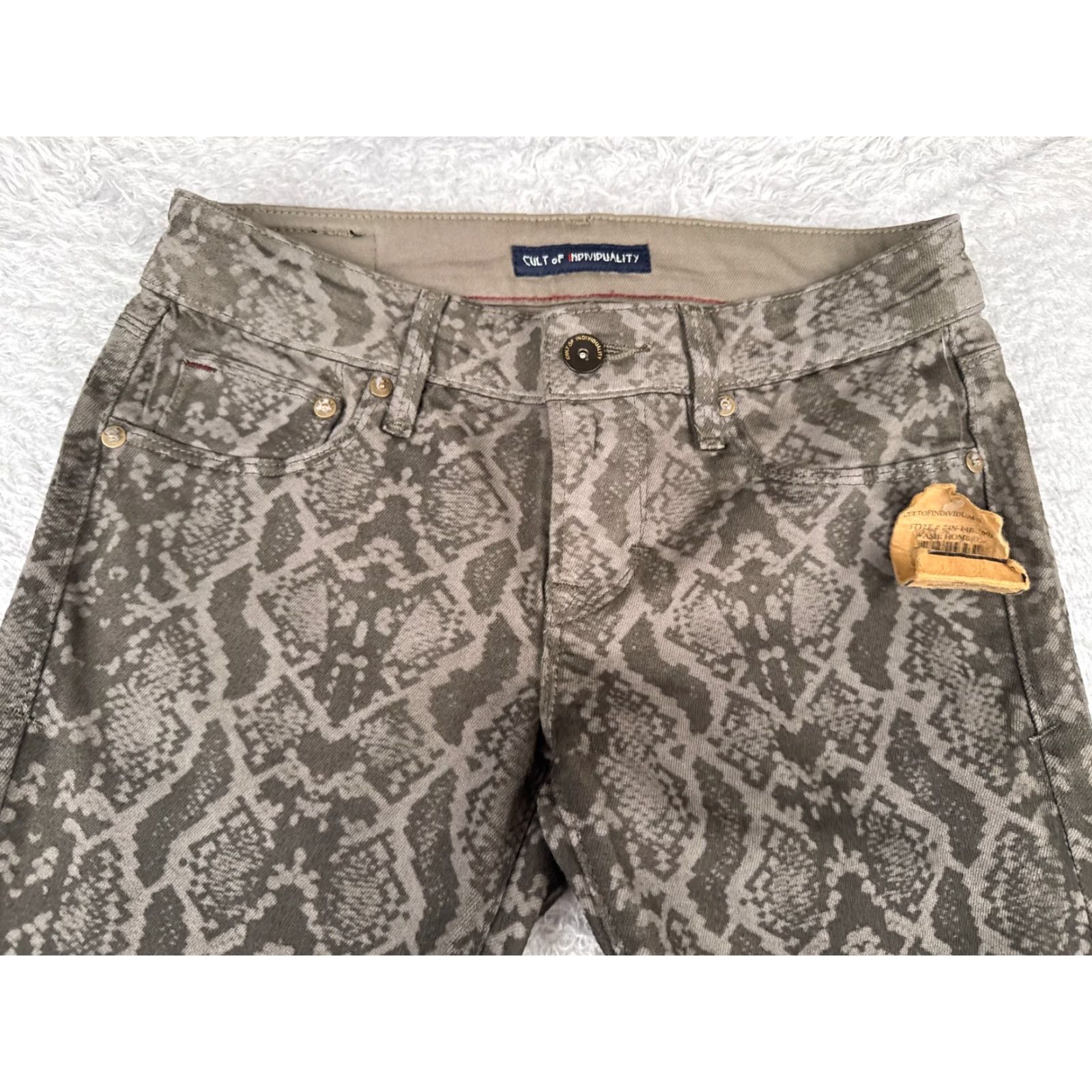 Cult Of Individuality Cult Of Individuality Jeans Women 24 Black Snake Skin Teaser Skinny Cotton 24x30 Vintage N/A Size 42" / US 20 - 5 Thumbnail