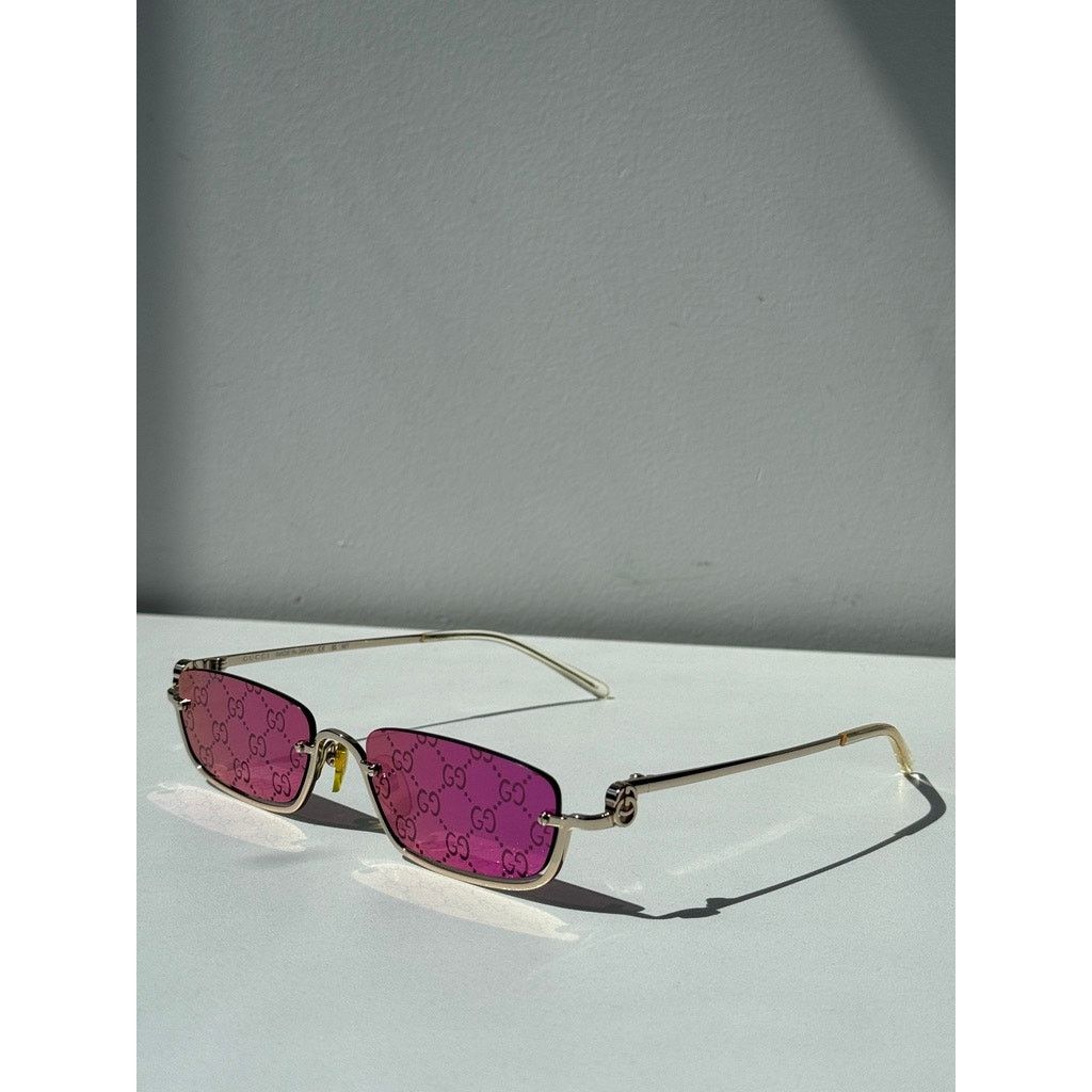 Gucci NEW Gucci GG1278S Half Rim Gold Mirror Lens Sunglasses $710 Size ONE SIZE - 7 Thumbnail
