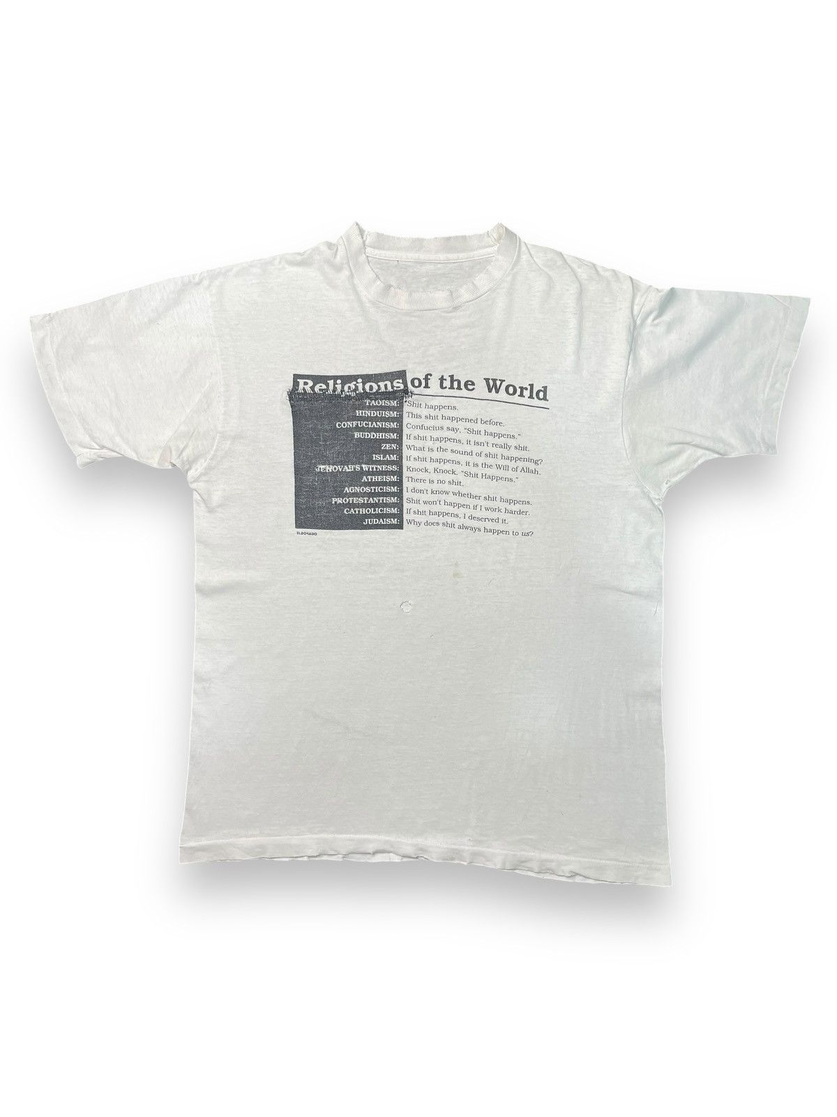 Vintage Vintage 90's Religions of the World SH*T Shirt Size US L / EU 52-54 / 3 - 2 Thumbnail