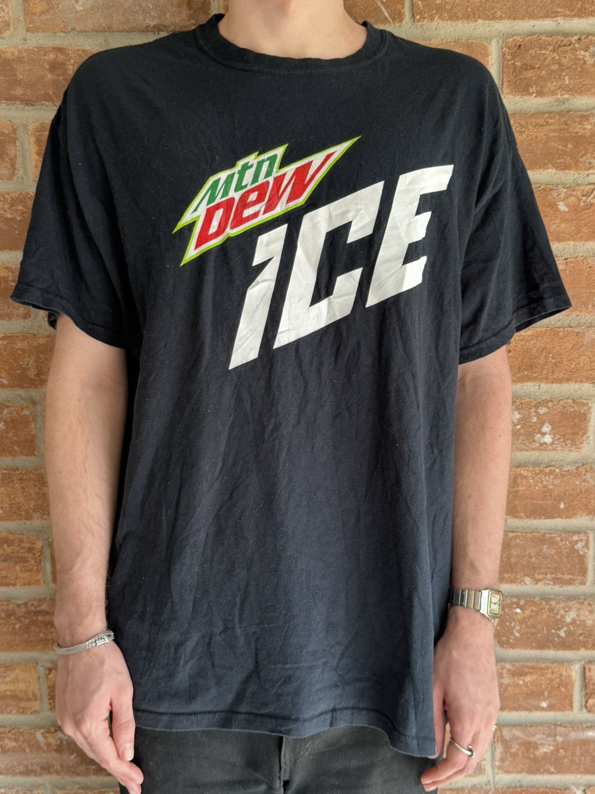 Vintage Mountain Dew ICE T-Shirt Mens XL Black Graphic Tee Size US XL / EU 56 / 4 - 1 Thumbnail