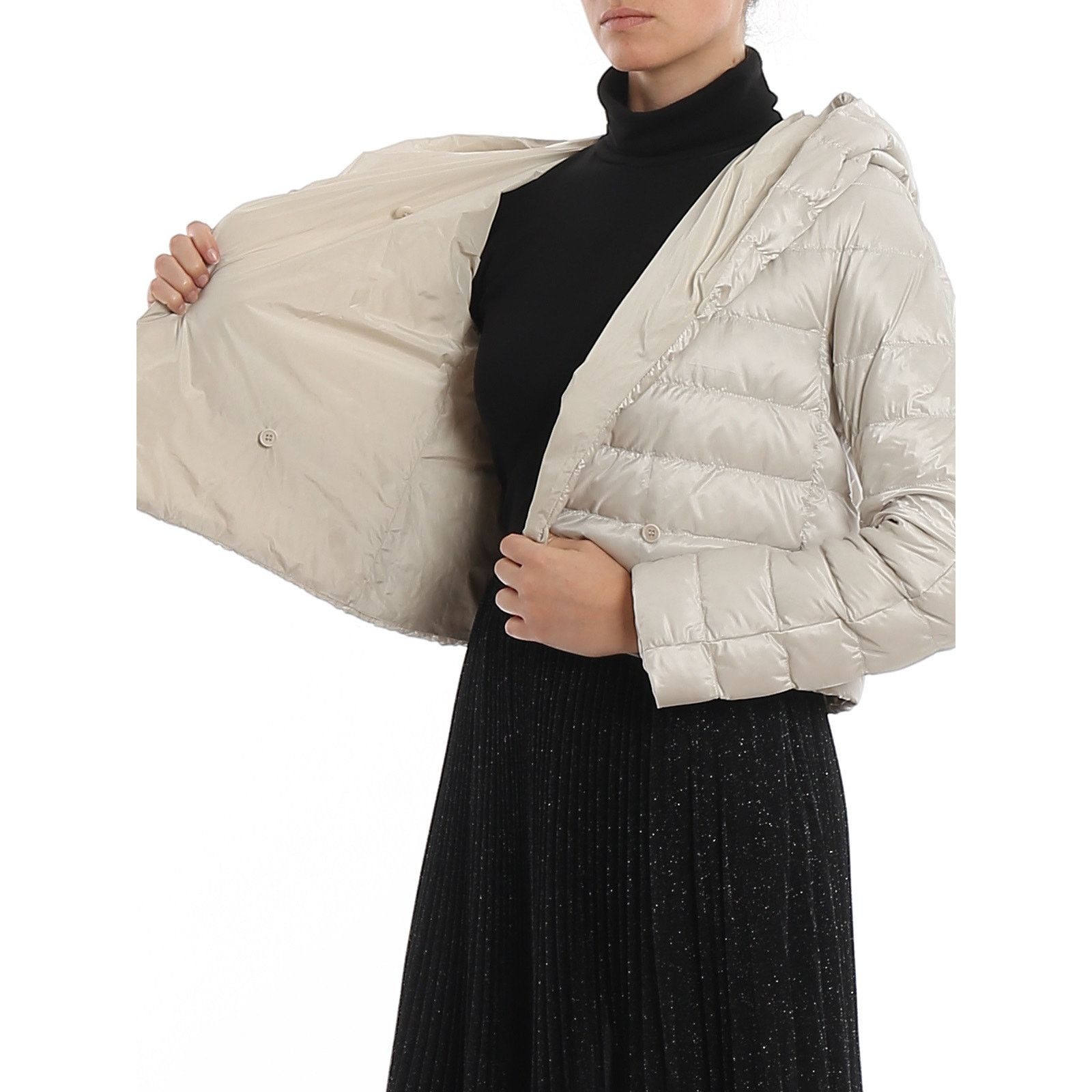 Max Mara Max Mara “B-soft” Cropped Puffer Jacket – Cream – Size IT 2 Size XS / US 0-2 / IT 36-38 - 6 Thumbnail