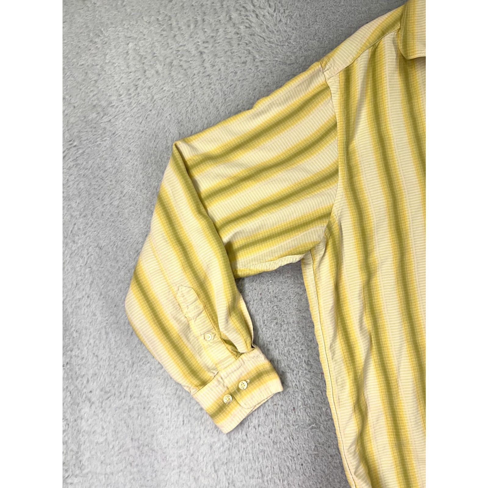 Tommy Bahama Tommy Bahama Shirt Men XL Yellow Green Stripe Silk Hawaiian Button-Up Short Sleeve Casual Beach Vacation Resort Aloha Size US XL / EU 56 / 4 - 3 Thumbnail