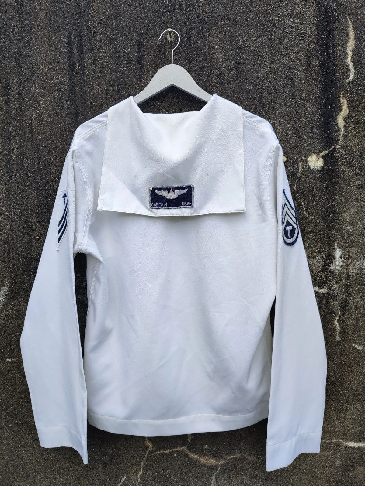 Vintage Vintage U.S. Navy White Sailor Jumper – USAF Captain Patches Size US L / EU 52-54 / 3 - 7 Thumbnail