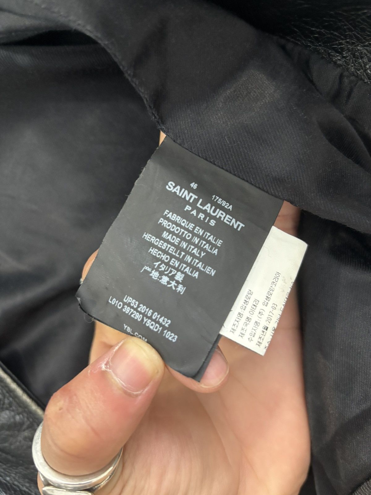 Saint Laurent Paris Saint Laurent FW16 L01 calfskin distressed leather jacket Size US S / EU 44-46 / 1 - 18 Thumbnail