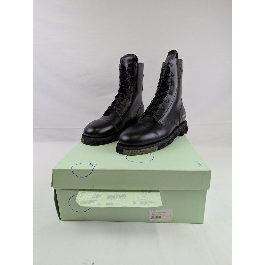 Off-White o1rshd1 Leather Sponge Boots in Black Size US 12 / EU 45 - 9 Thumbnail