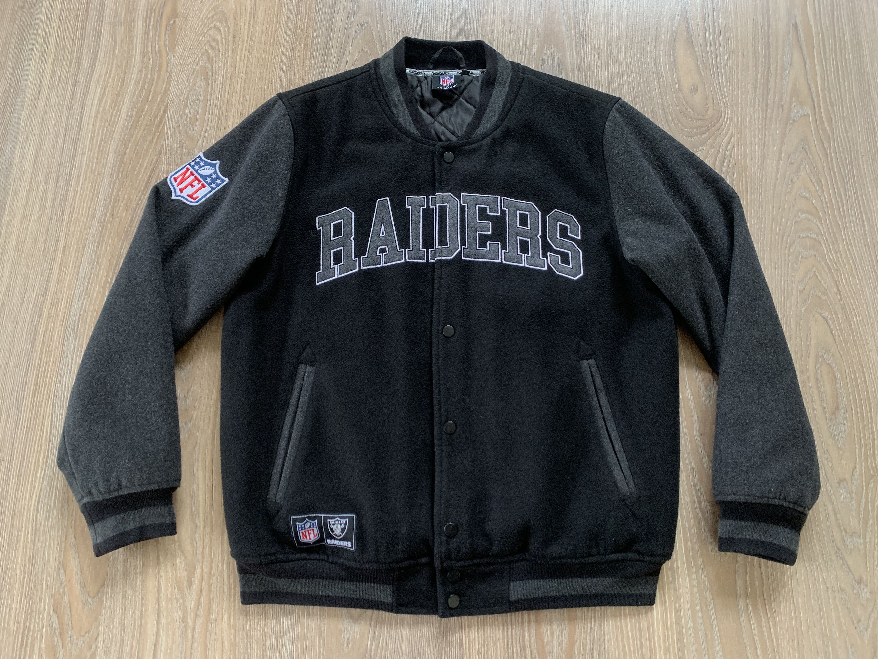 Primark NFL Oakland Raiders Mens Wool Bomber Varsity Jacket Size US M / EU 48-50 / 2 - 2 Thumbnail