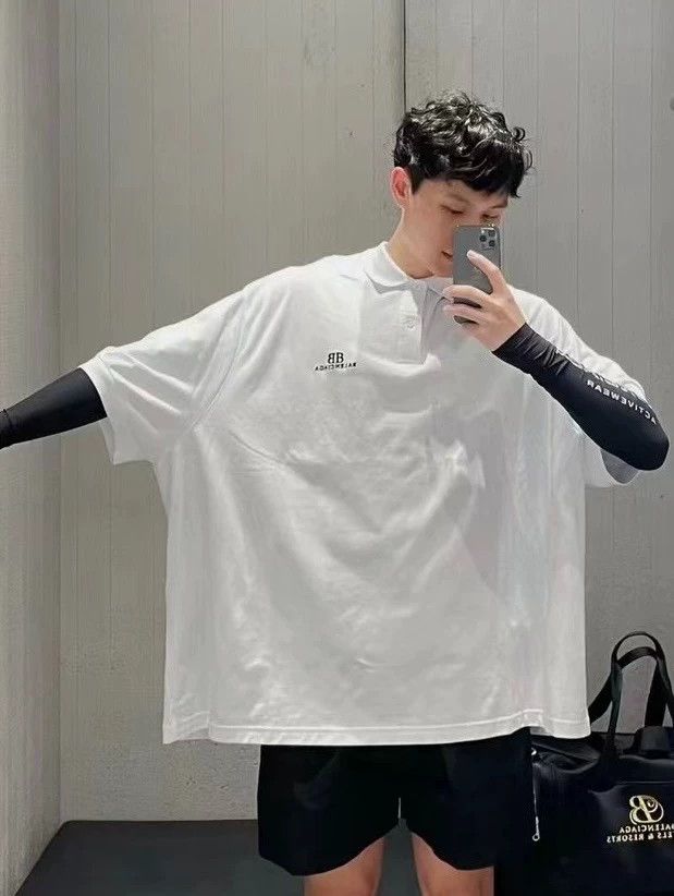 Balenciaga Balenciaga Logo Embroidered Polo Short-Sleeve T-Shirt Size US L / EU 52-54 / 3 - 8 Thumbnail