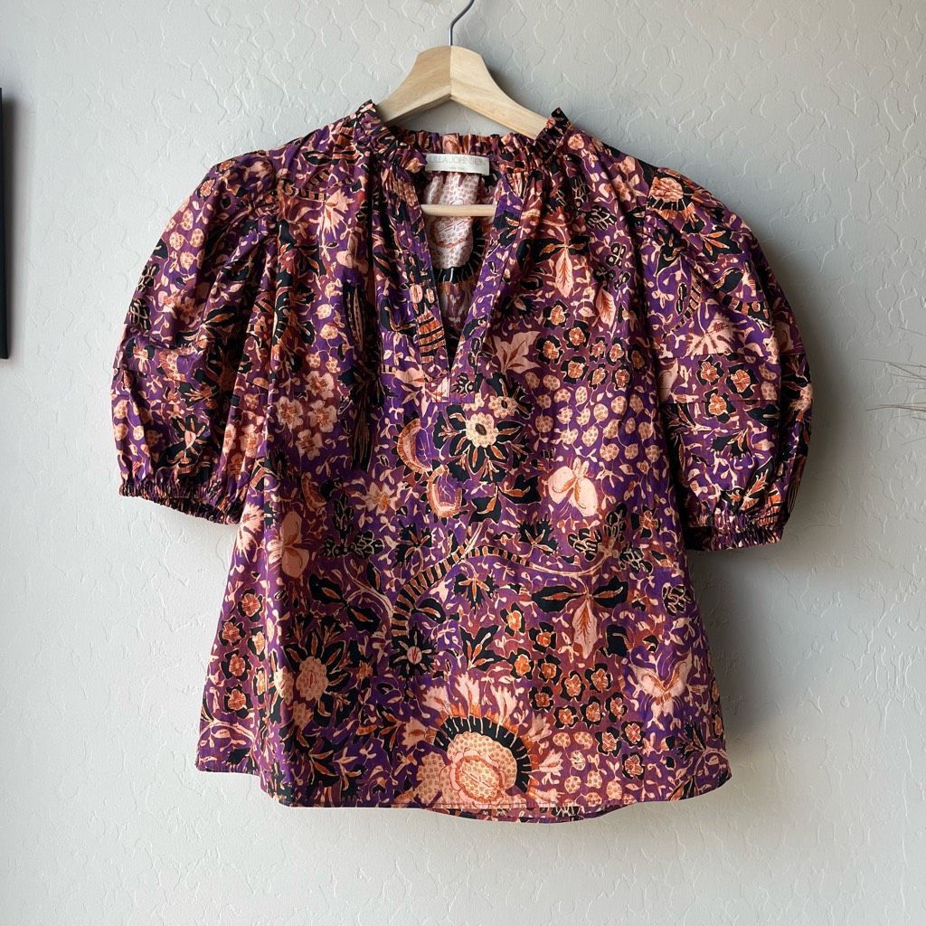 Ulla Johnson Ulla Johnson Blouse Imari Floral Print Puff Sleeve Top Multi Size XS / US 0-2 / IT 36-38 - 2 Thumbnail