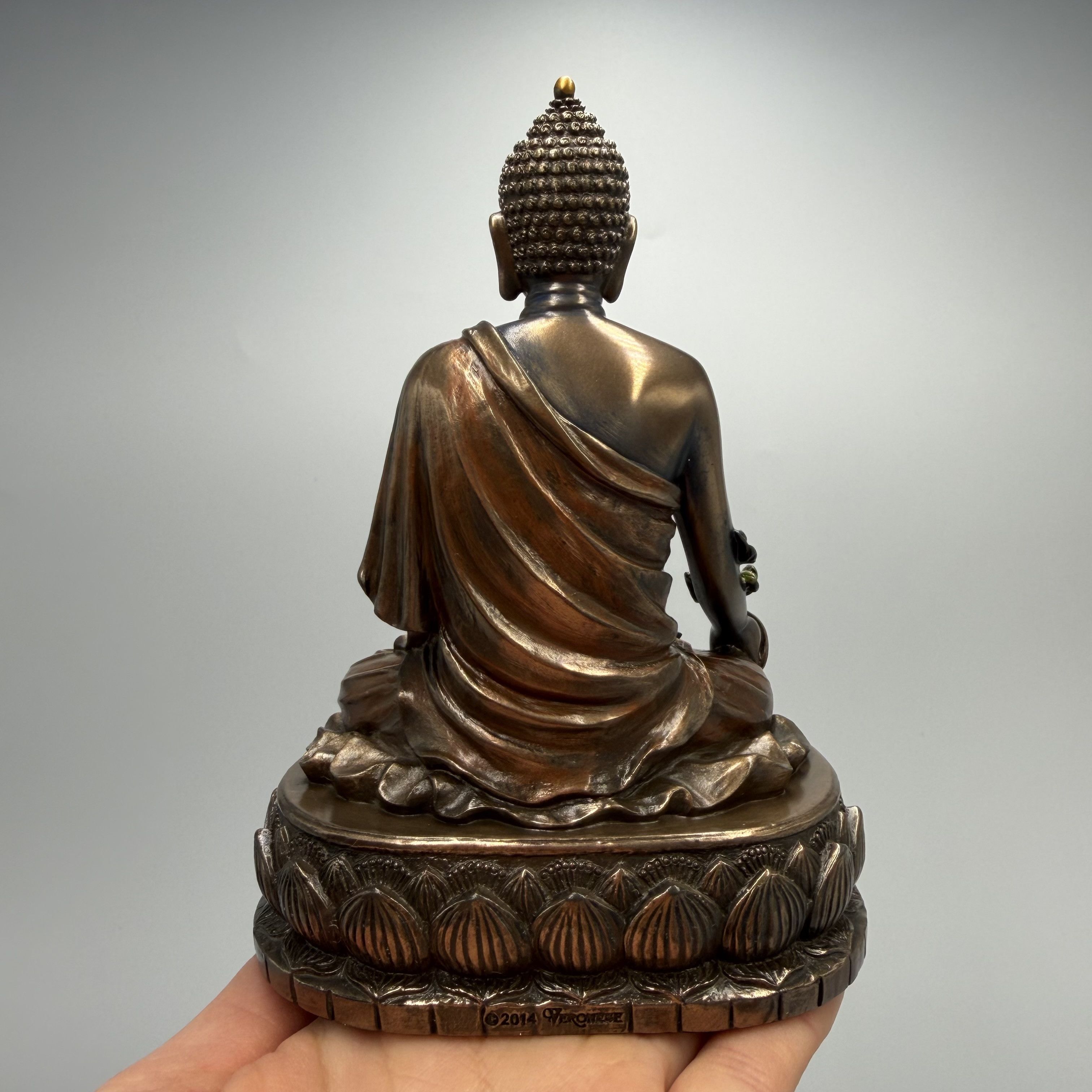 Vintage Buddha Statue Bronze Finish Polystone Meditation Figurine Size ONE SIZE - 6 Thumbnail