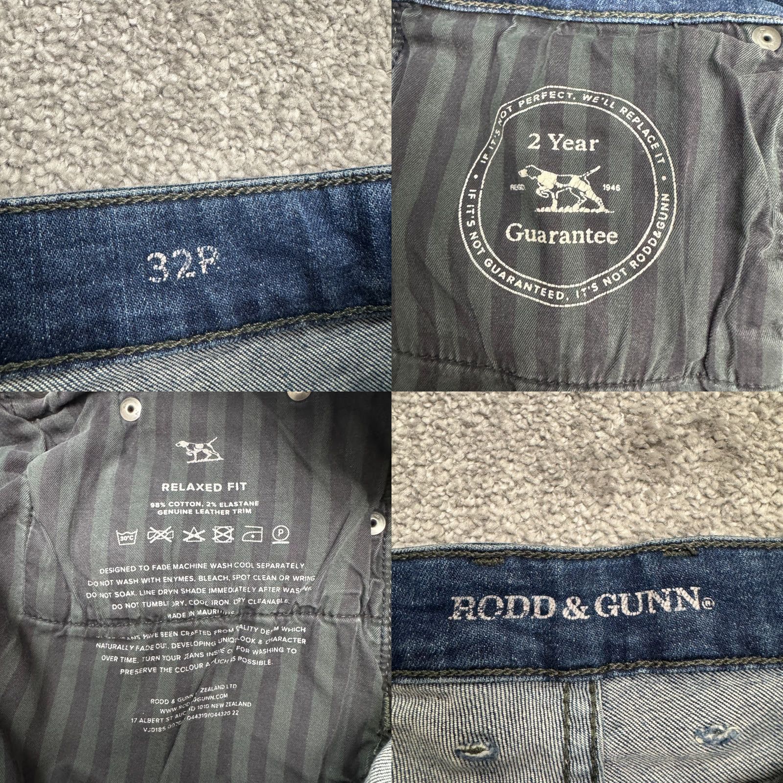 Rodd & Gunn Rodd & Gunn Jeans Mens 32 Blue Cotton Denim Straight Leg Relaxed Fit Regular 5-Pocket City Grunge Vintage No Size US 32 / EU 48 - 8 Thumbnail