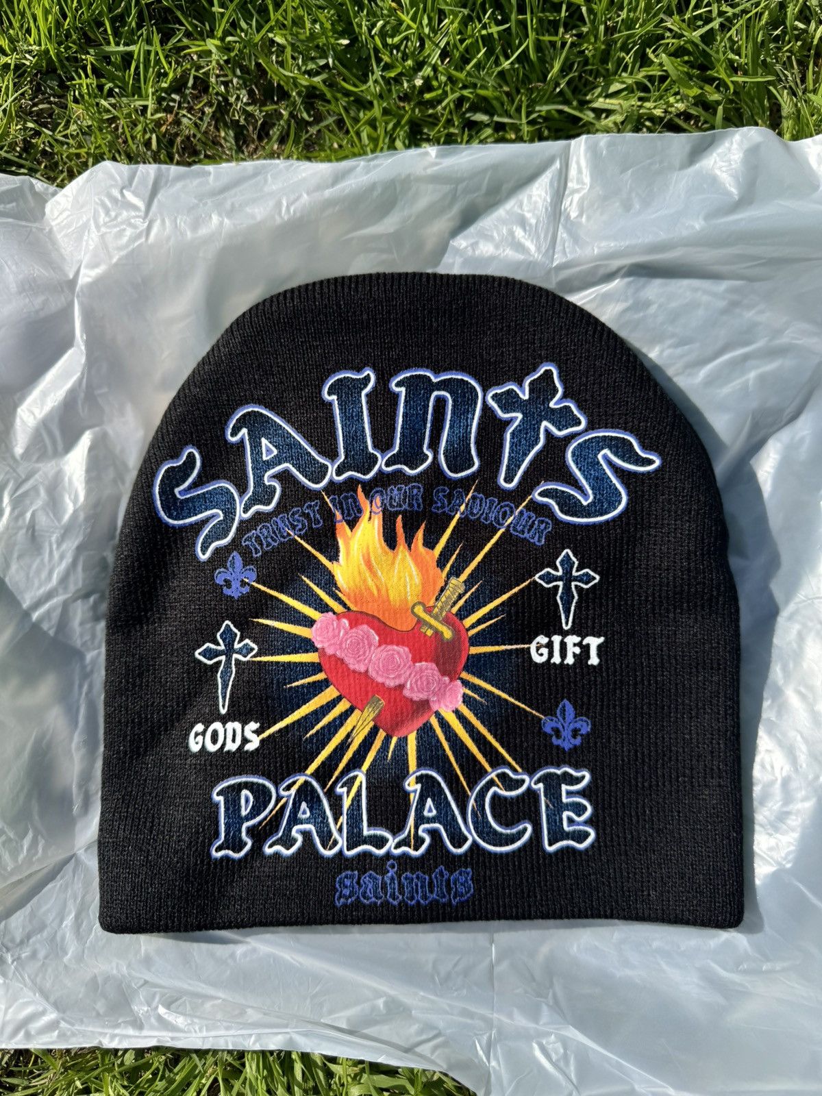 Palace Palace God Gift Nein Cuff Black Beanie Size ONE SIZE - 2 Thumbnail