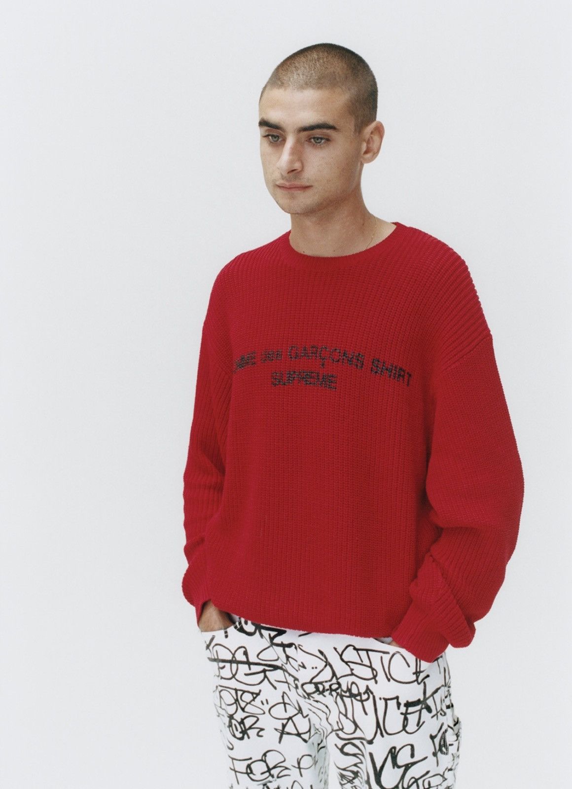 Supreme Supreme Comme des Garcons SHIRT Sweater (Red) | Grailed