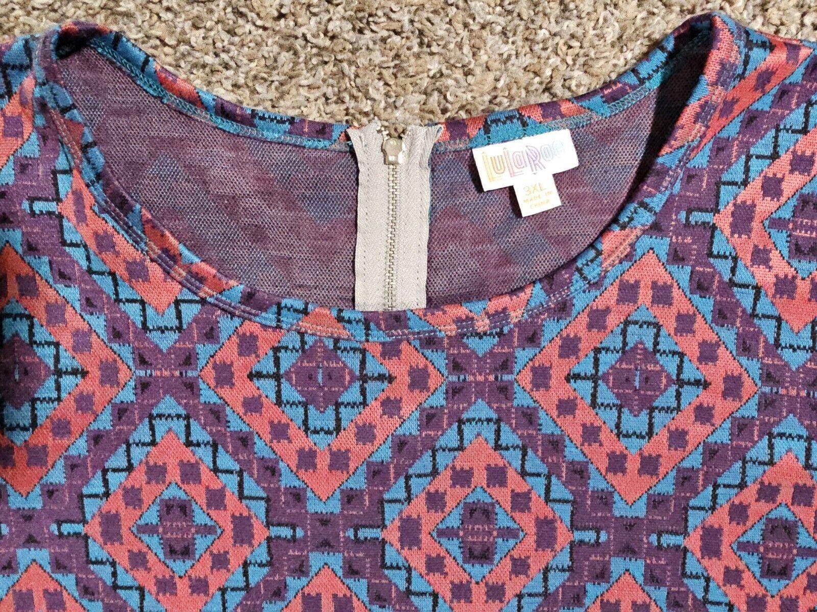 Designer LuLaRoe Size 3XL Multi Colored Patterned Dress Size 3XL / US 20-22 - 2 Thumbnail
