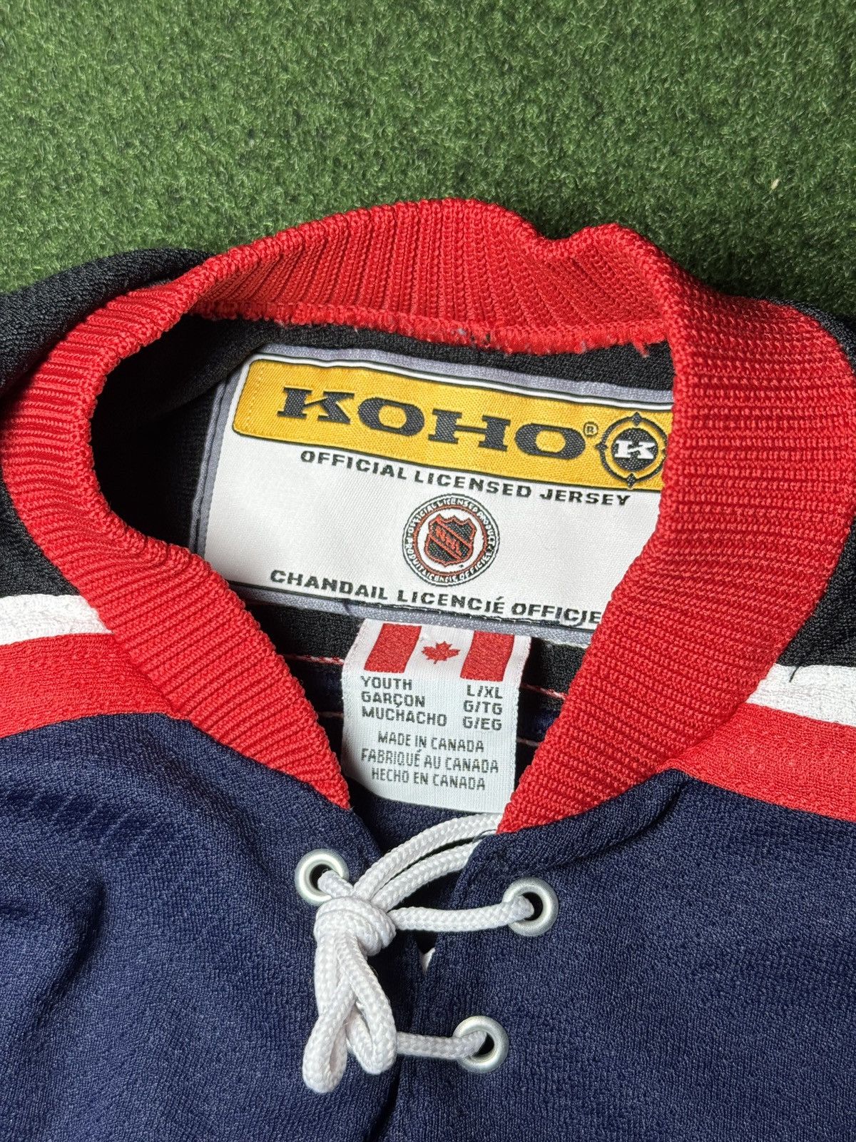 Koho × NHL × Vintage Vtg Koho Columbus Blue Jackets Boys L/XL Adult Small Jersey Size US S / EU 44-46 / 1 - 3 Thumbnail