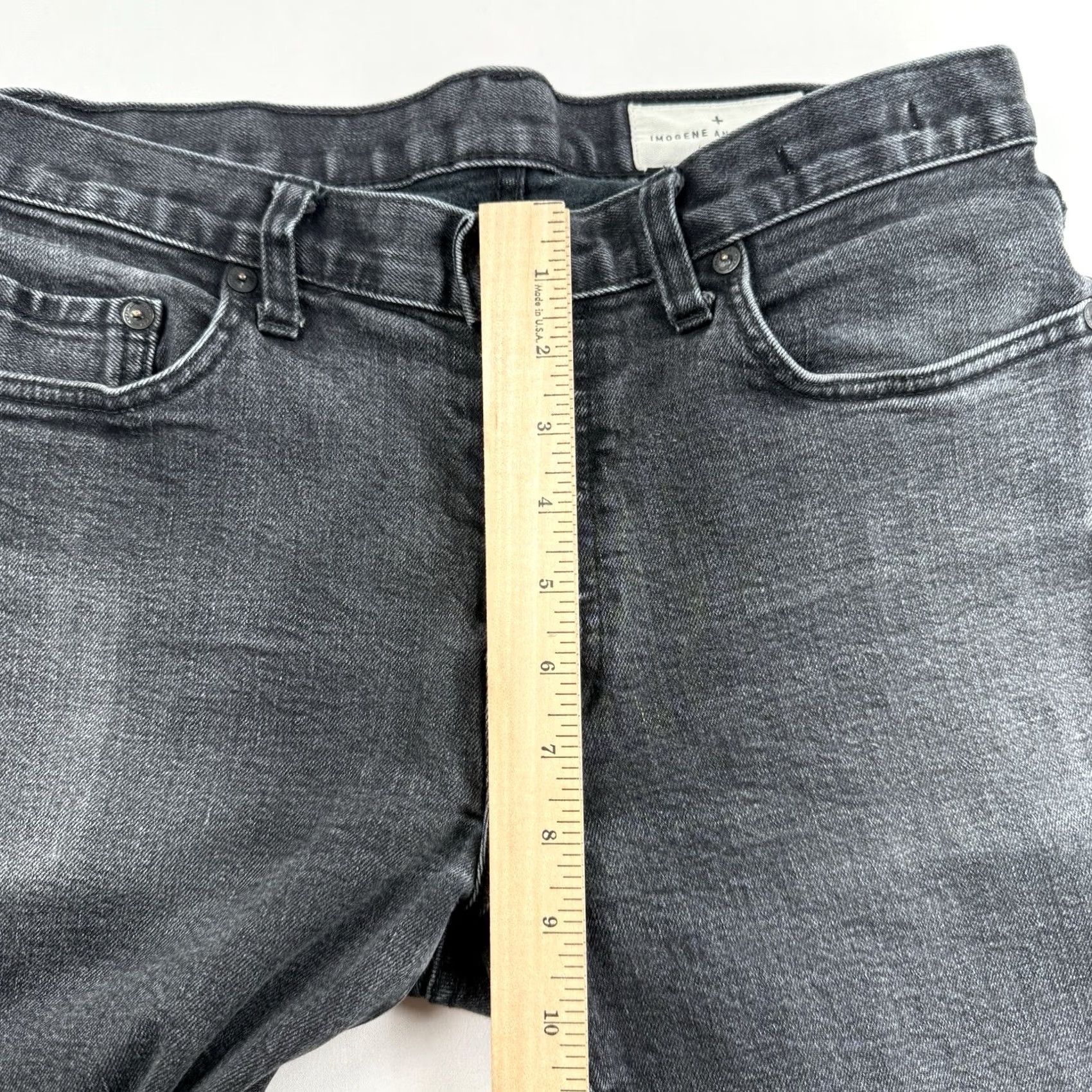 Imogene + Willie Imogene and Willie Barton Slim Jeans Mens Size 30 Black Selvedge Button Fly Slim Straight 5-Pocket Denim Inseam 28 Size US 30 / EU 46 - 7 Thumbnail