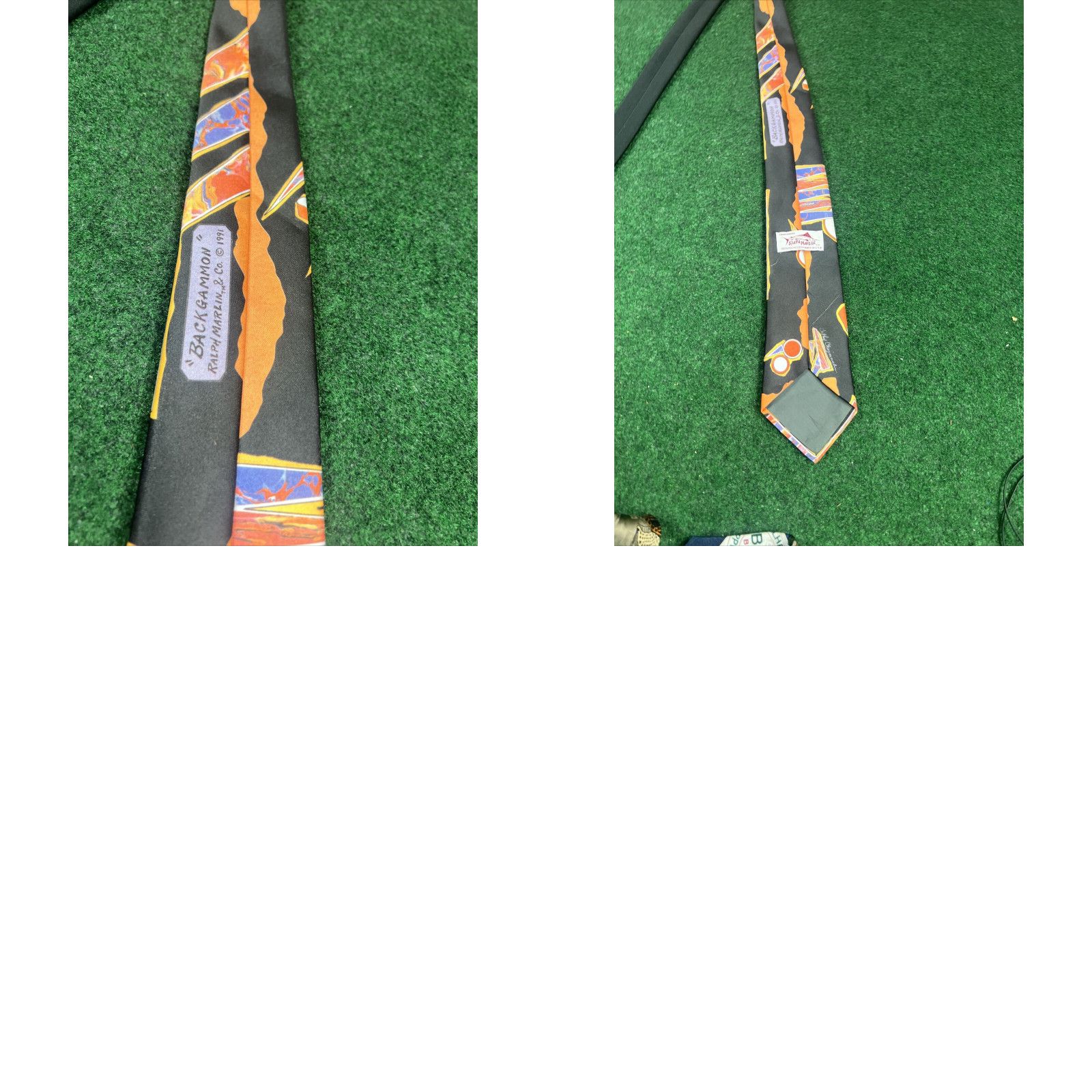 Vintage Ralph Marlin GAMBLING 100% Polyester Tie Casino 1991 Backgammon Dice Tie Size ONE SIZE - 8 Thumbnail