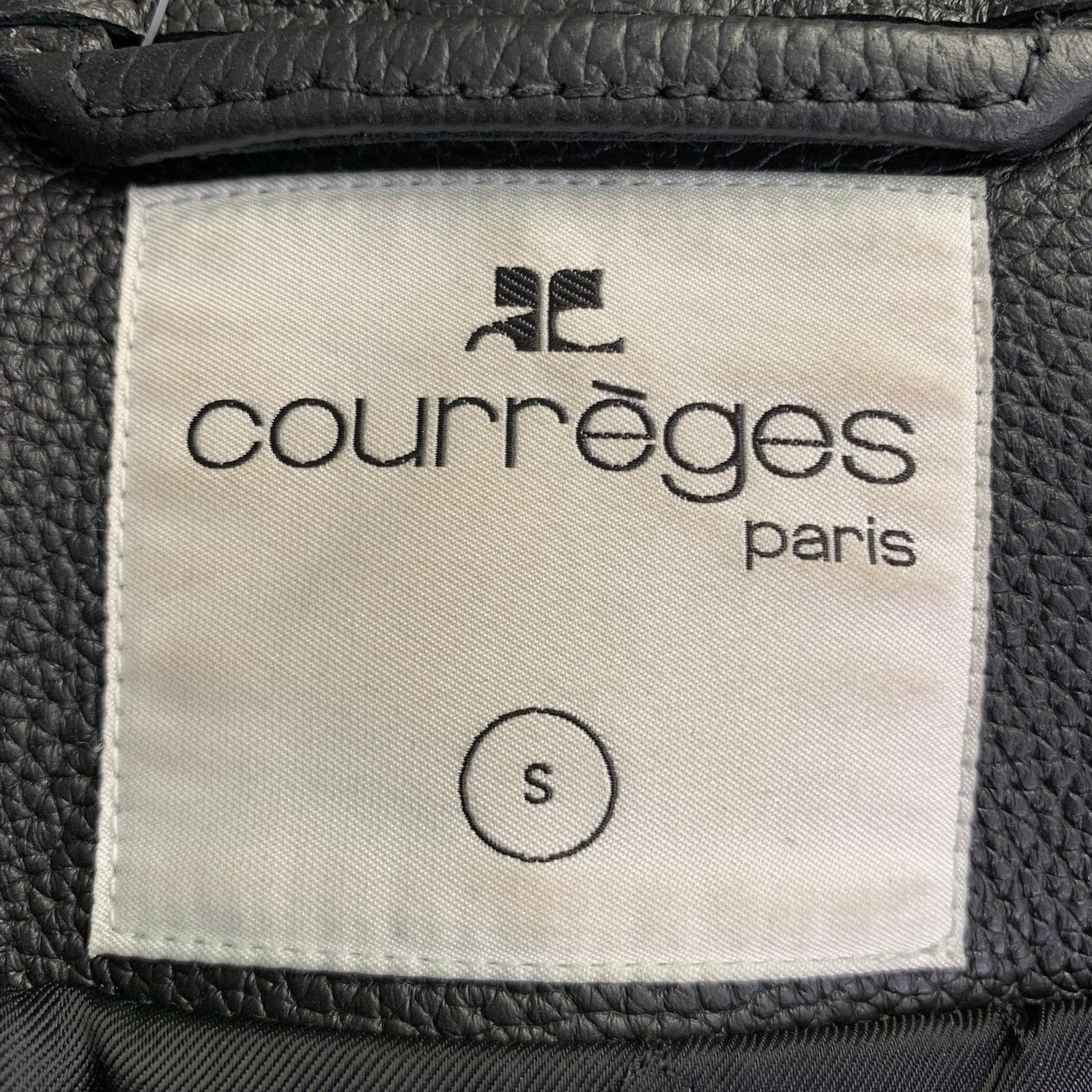 Courreges COURREGES Size S Black White Leather Bomber Jacket Size US S / EU 44-46 / 1 - 4 Thumbnail
