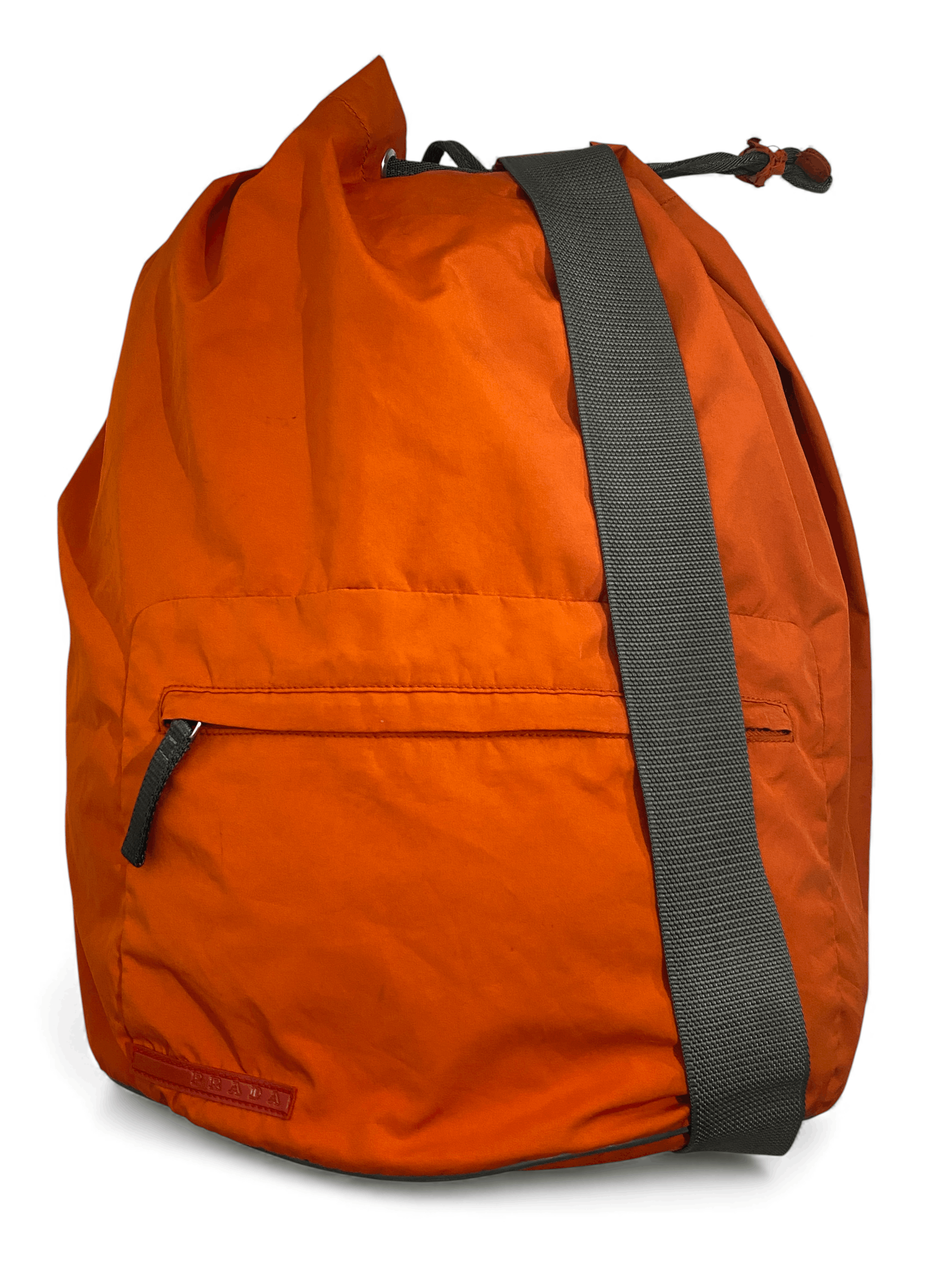 Prada Prada Tab Logo Orange Nylon Shoulder Backpack Bag Y2K Size ONE SIZE - 2 Thumbnail