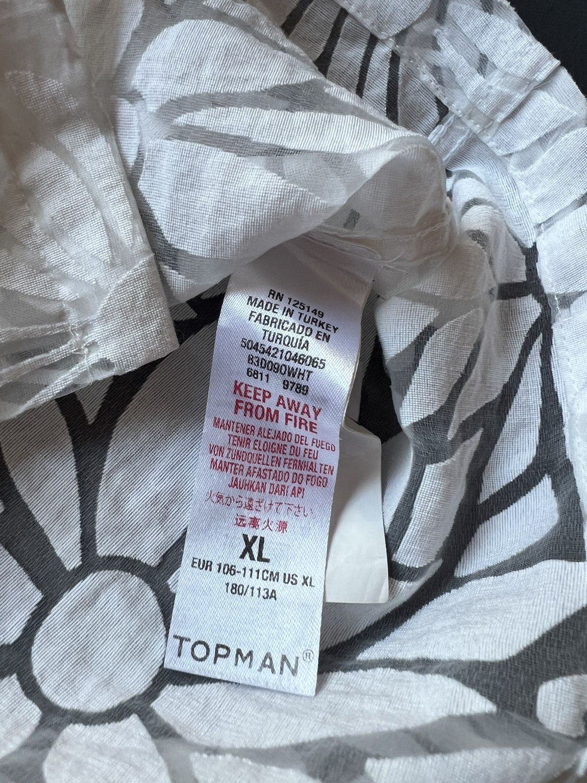 Other Topman Hawaiian White Floral Short Sleeve Shirt Button Up Size US XL / EU 56 / 4 - 9 Thumbnail