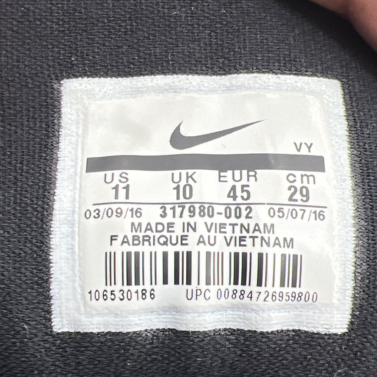 Nike Air Zoom flight 96 black white Size US 11 / EU 44 - 7 Thumbnail