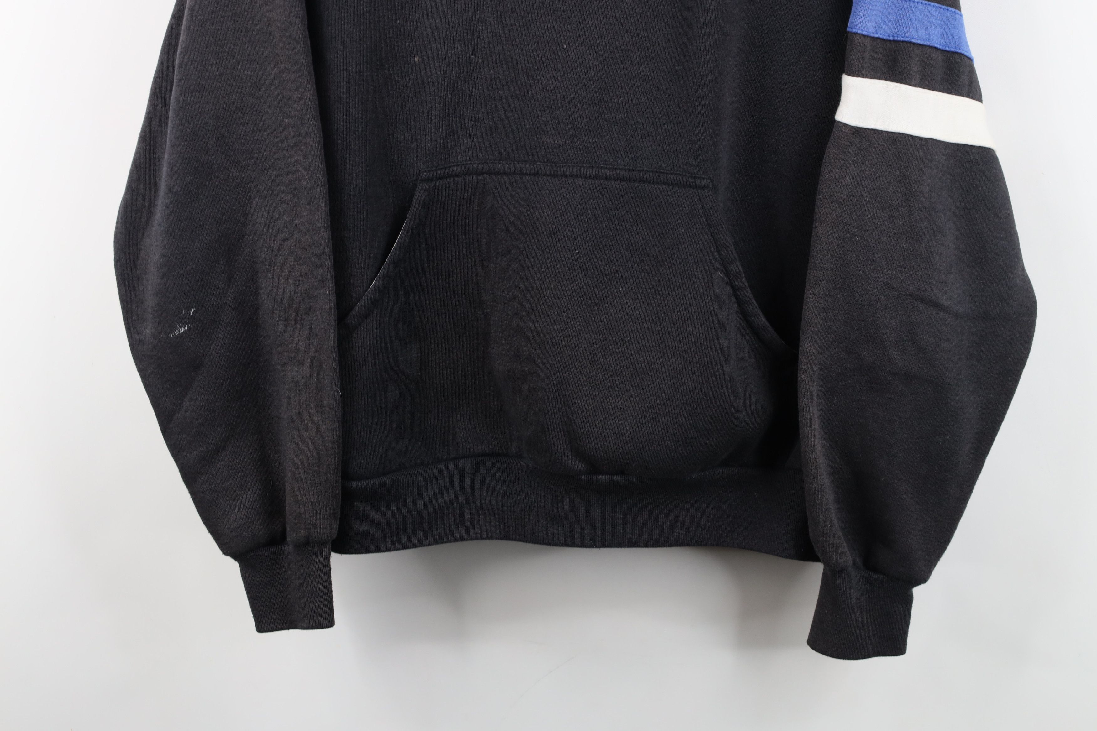 Vintage Vintage 80s 90s Streetwear Striped Hoodie Sweatshirt Black Size US S / EU 44-46 / 1 - 3 Thumbnail