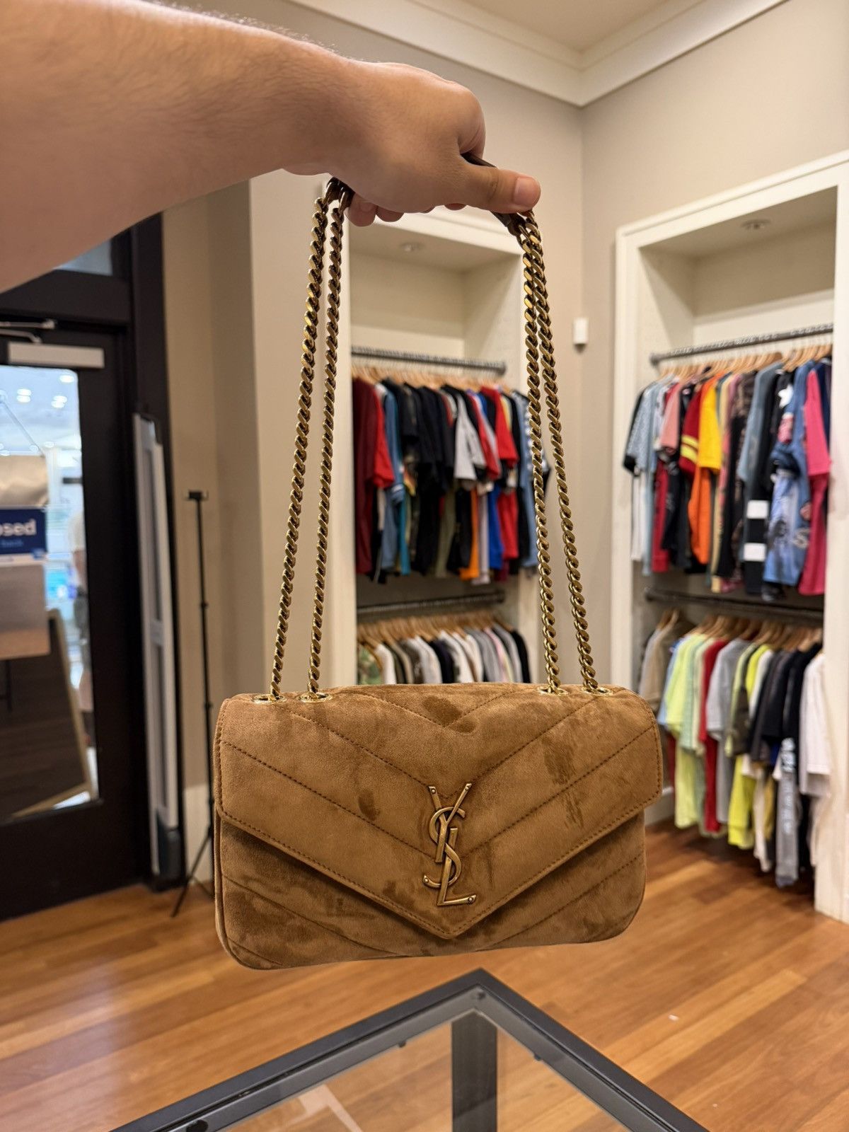 Yves Saint Laurent Saint Laurent Matelassé Suede Small LouLou Bag Size ONE SIZE - 6 Thumbnail