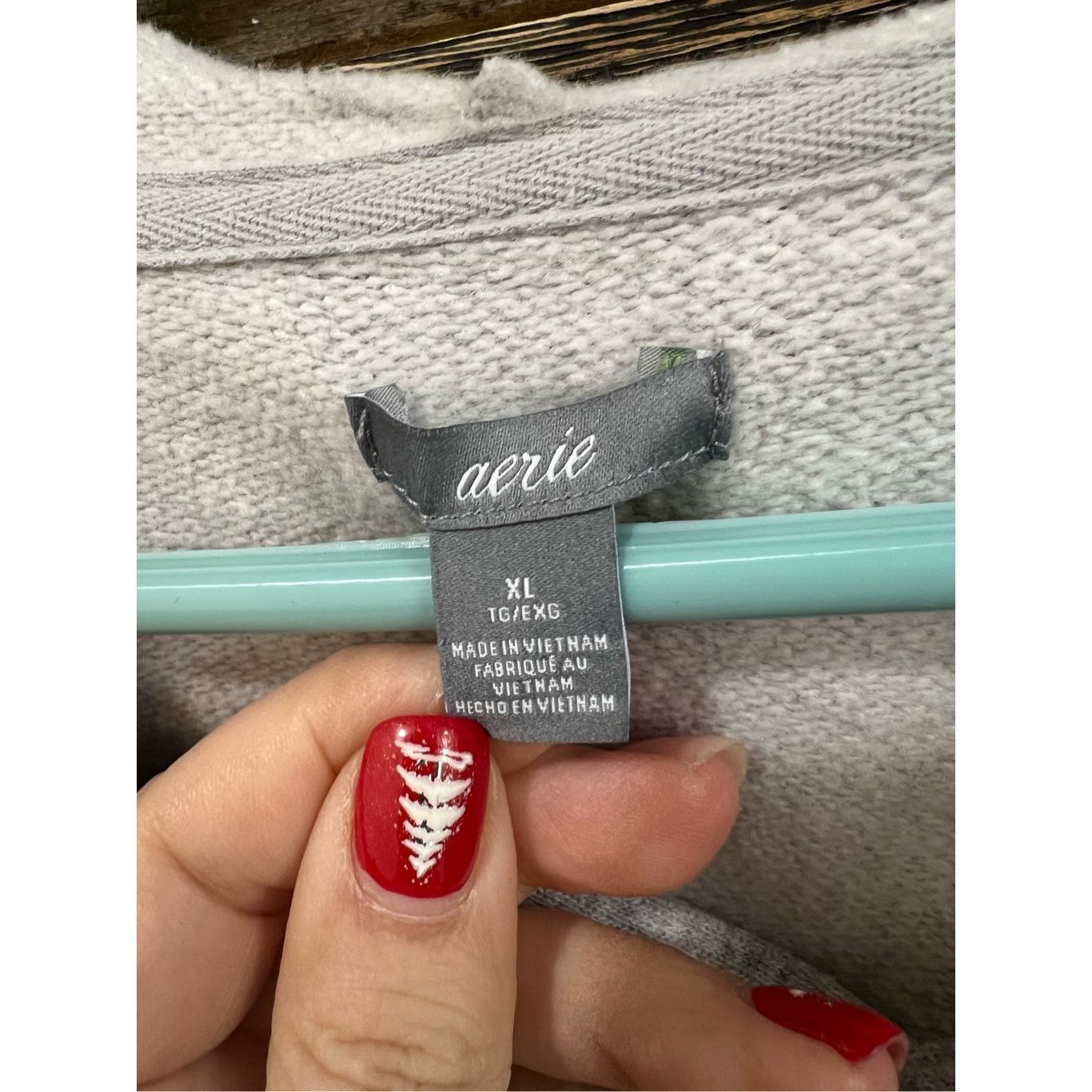 Other Aerie Gray Lace Up Hoodie Sweatshirt relax fit Size XL Size XL / US 12-14 / IT 48-50 - 3 Thumbnail