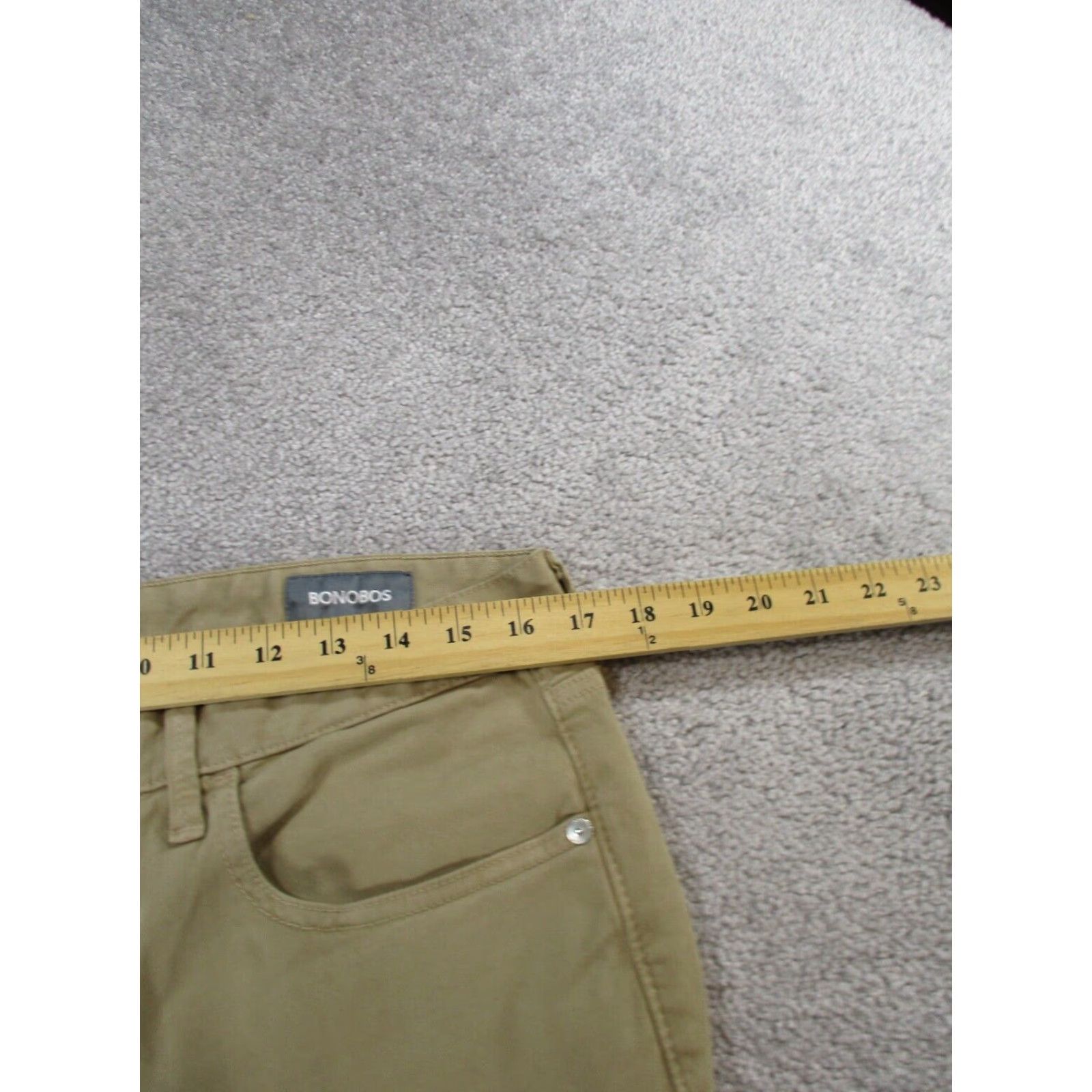 Bonobos Bonobos Mens Chinos 32 Beige Slim Fit Knit Cotton Flat Front 30 Inseam Pants 32x30 Regular Men's Pants Size US 32 / EU 48 - 7 Thumbnail